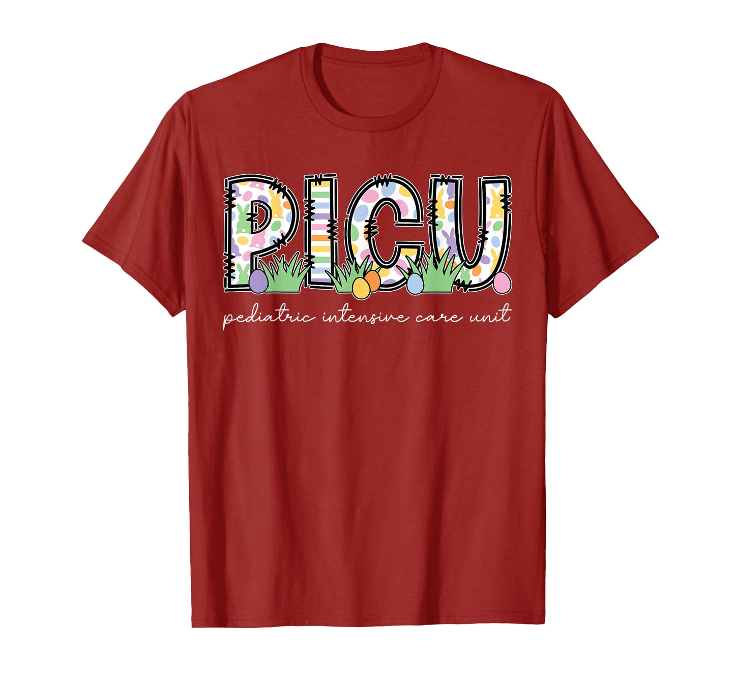 PICU Pediatric Intensive Care Unit Nurse Bunny Easter T-Shirt