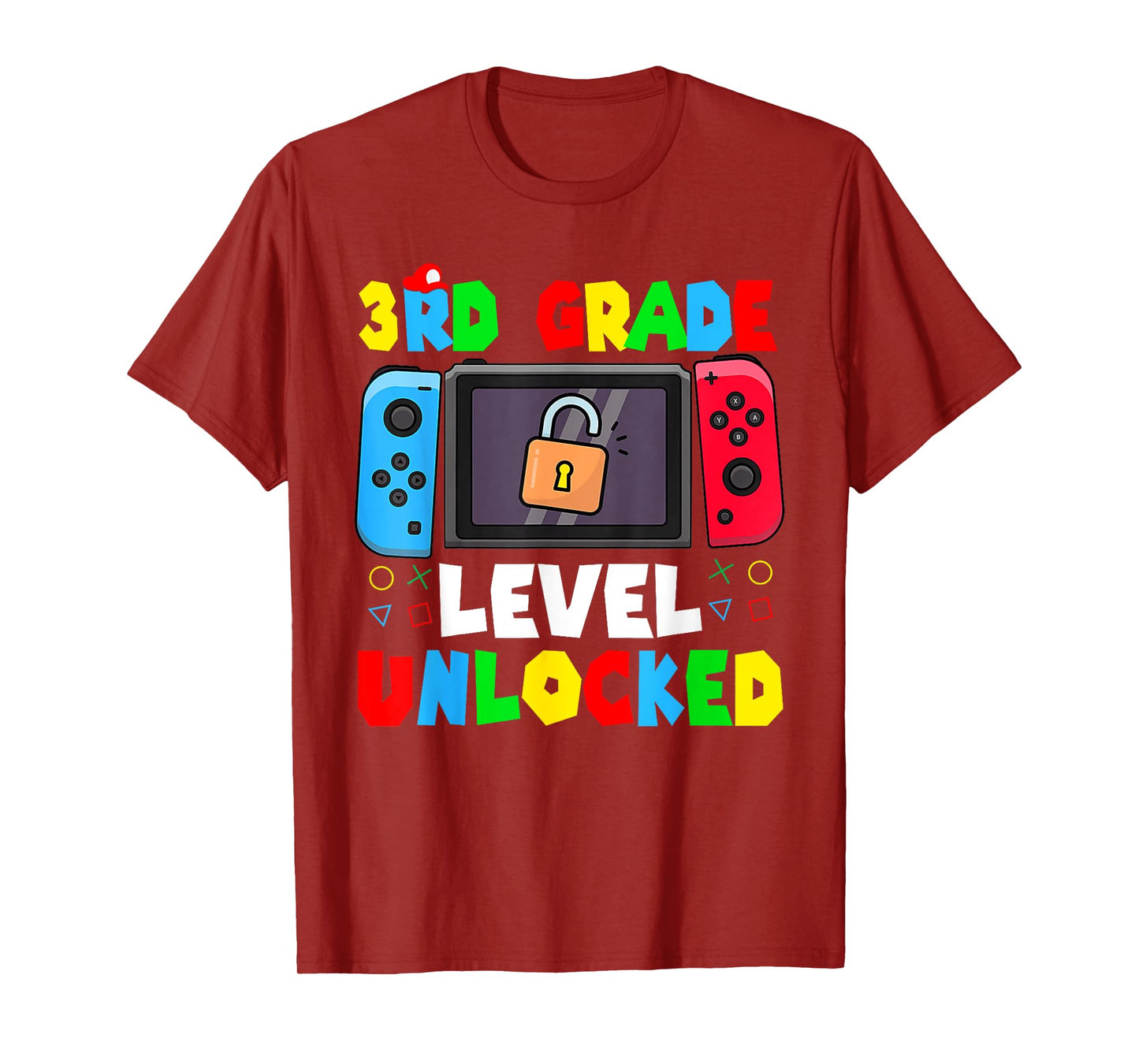 3rd Grade Level Unlocked Back to School First Day Gamer Boys T-Shirt