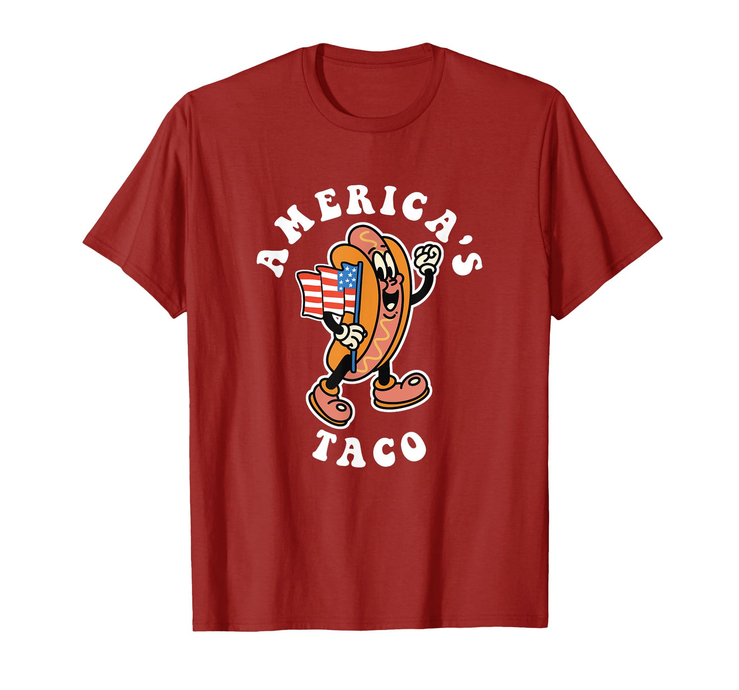 American 4th of July America's Taco Patriotic Hot Dog Wiener T-Shirt