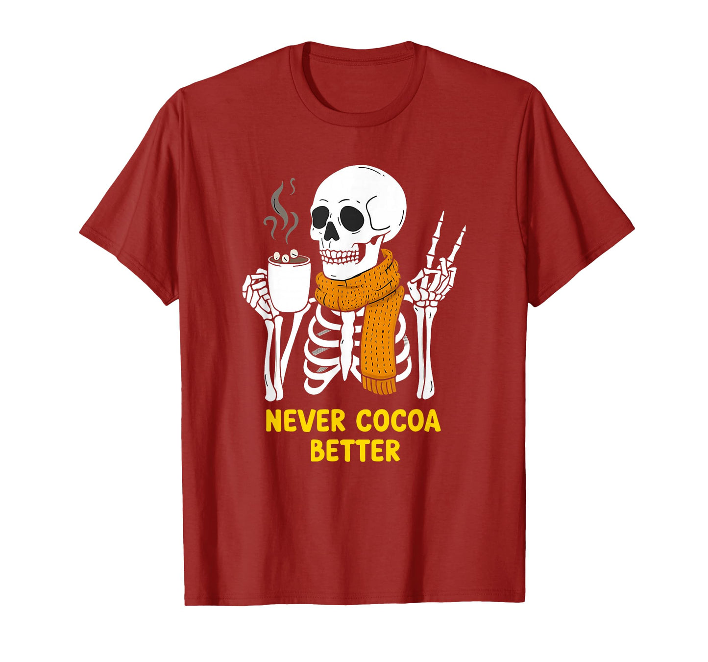 Skeleton Hot Chocolate Halloween Cozy Cocoa Vibes T-Shirt
