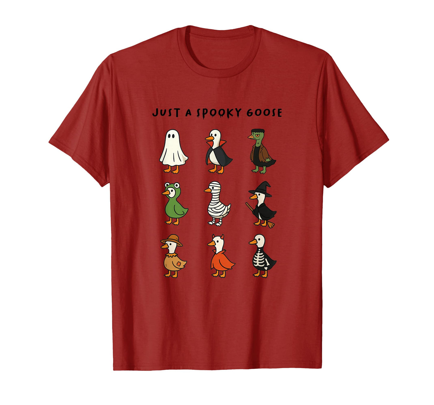 Just A Spooky Goose Halloween Silly Goose Cute Halloween T-Shirt
