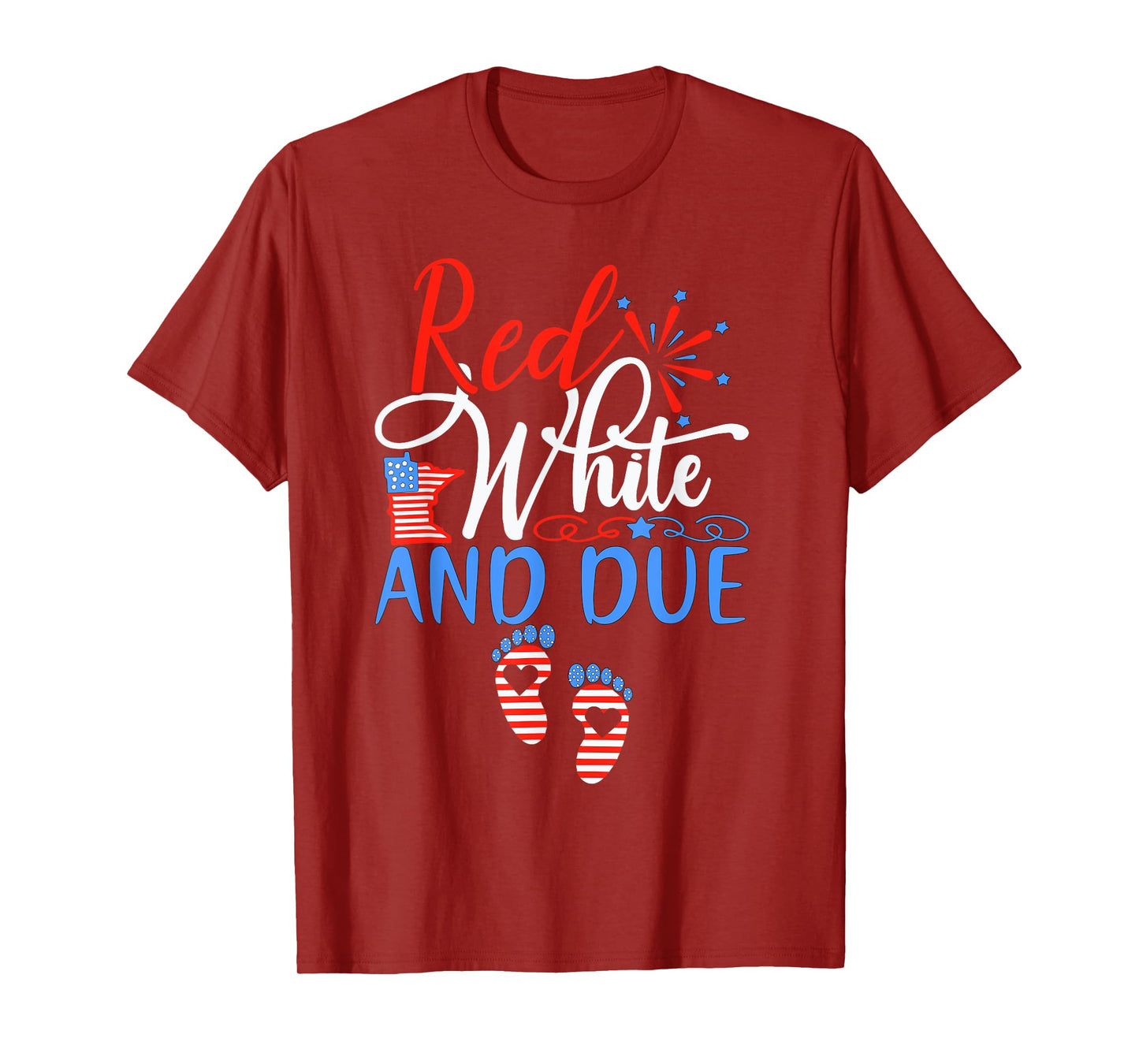 Red White And Due Pregnancy Announcement 4th Of July 2025 T-Shirt