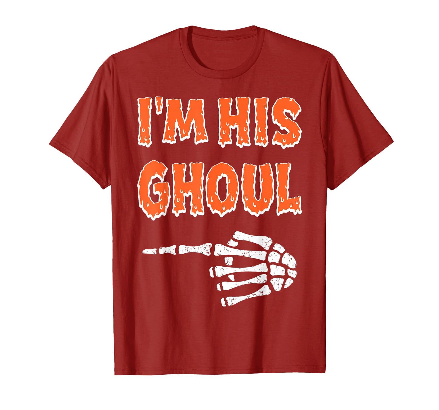 Im His Ghoul Im Her Boo Funny Halloween Couple Skeleton Hand T-Shirt