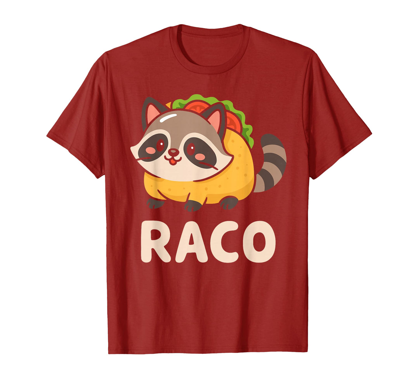 Raccoon Taco Lover Mexican Kids Kawaii Raccoon Funny Raccoon T-Shirt