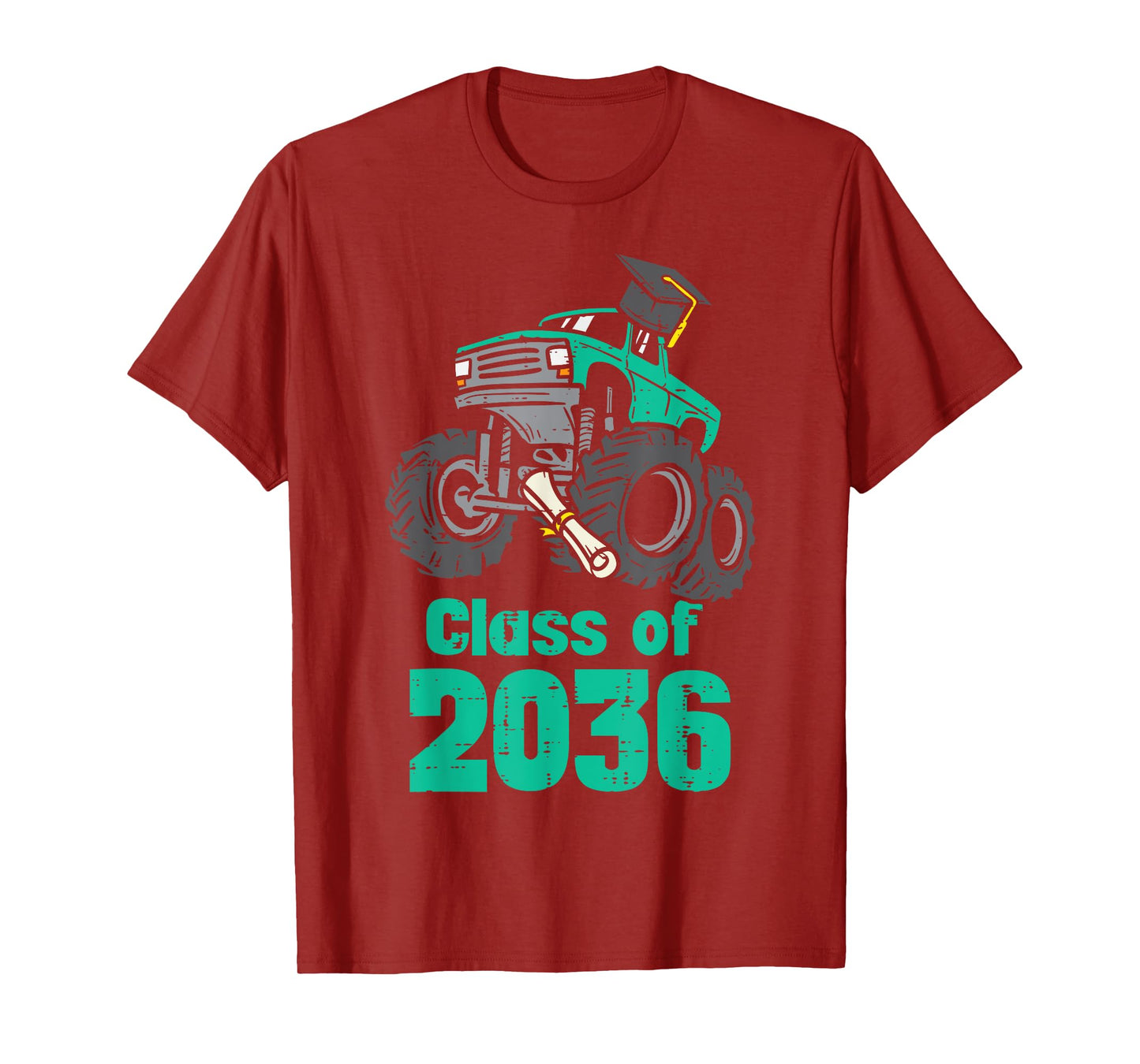 Class Of 2036 Monster Truck First Last Day Grow With Me Boys T-Shirt