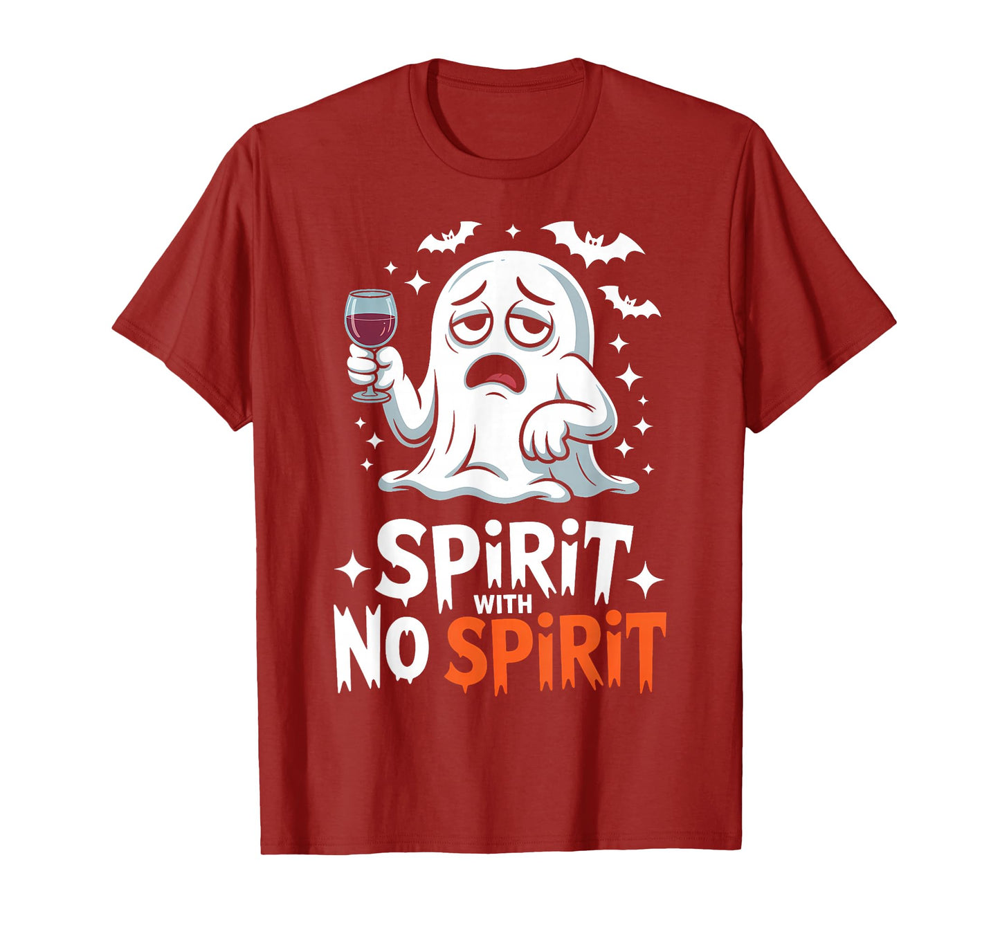 No Energy Humor Costume Booze Funny Halloween Ghost T-Shirt