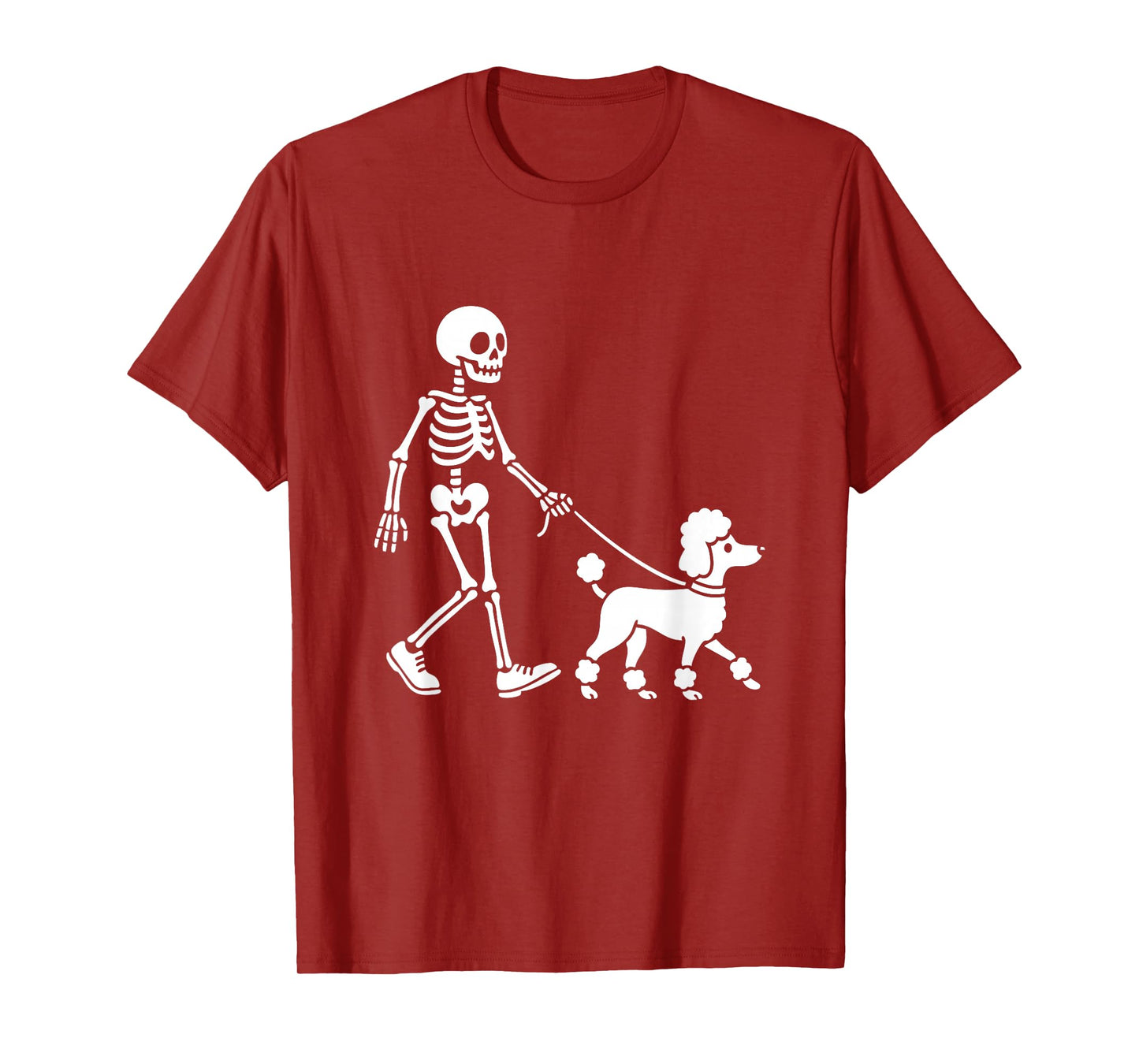 Skeleton Walking A Dog - Spooky Halloween Dog Lover T-Shirt