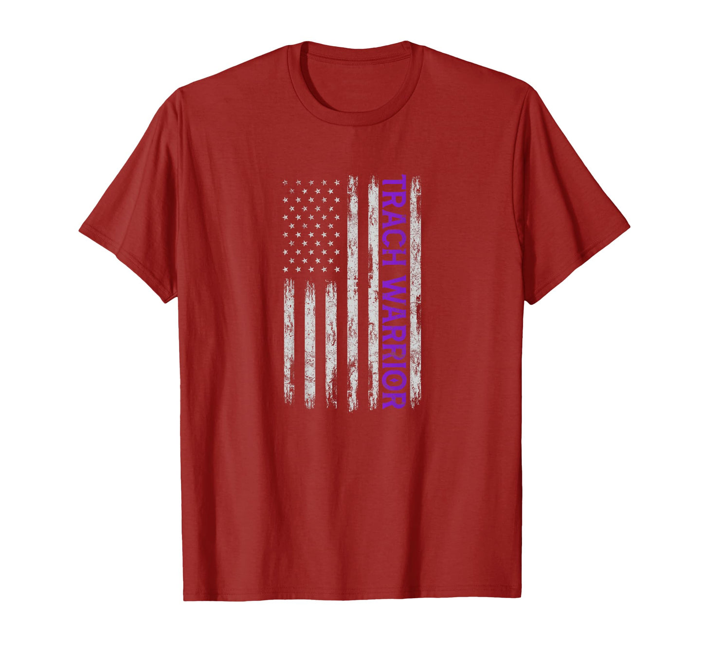 Trach Warrior Tracheostomy Awareness USA Flag Design On Back T-Shirt for Women Kids Men
