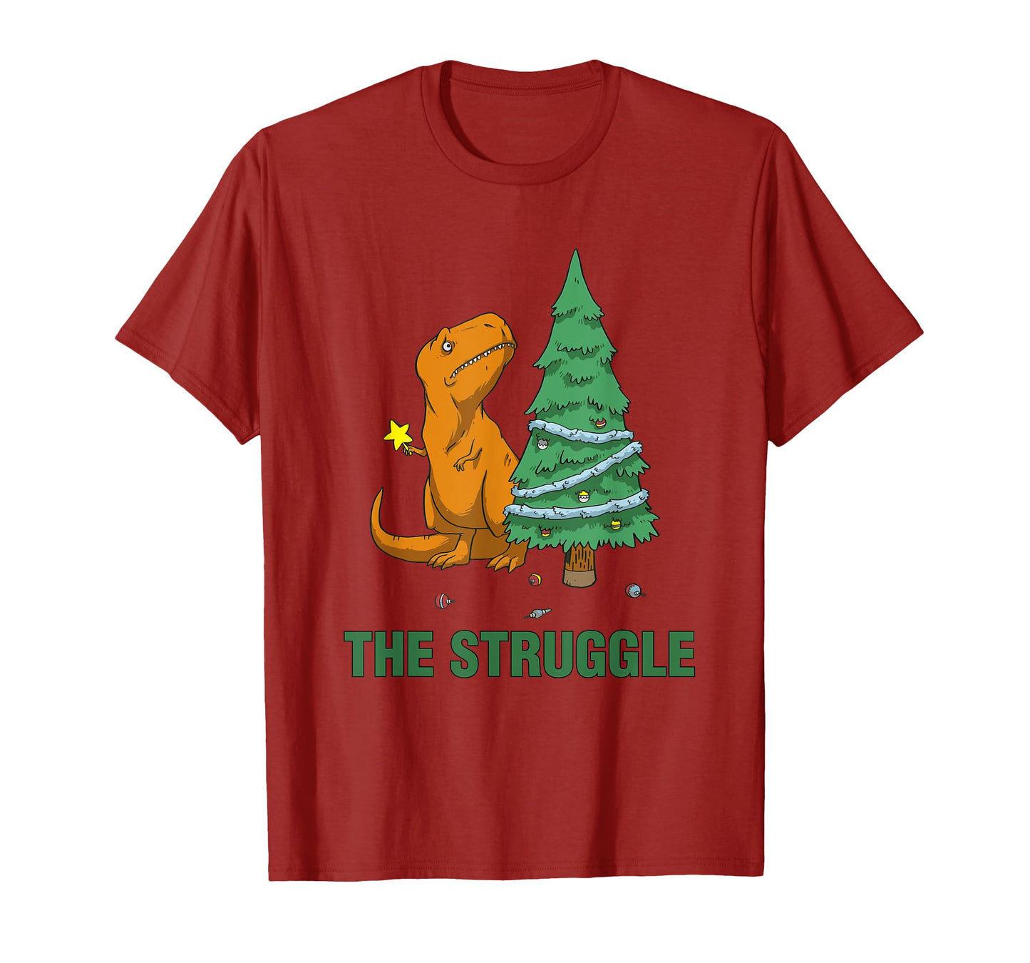 T-Rex funny Christmas or Xmas product the struggle T-Shirt