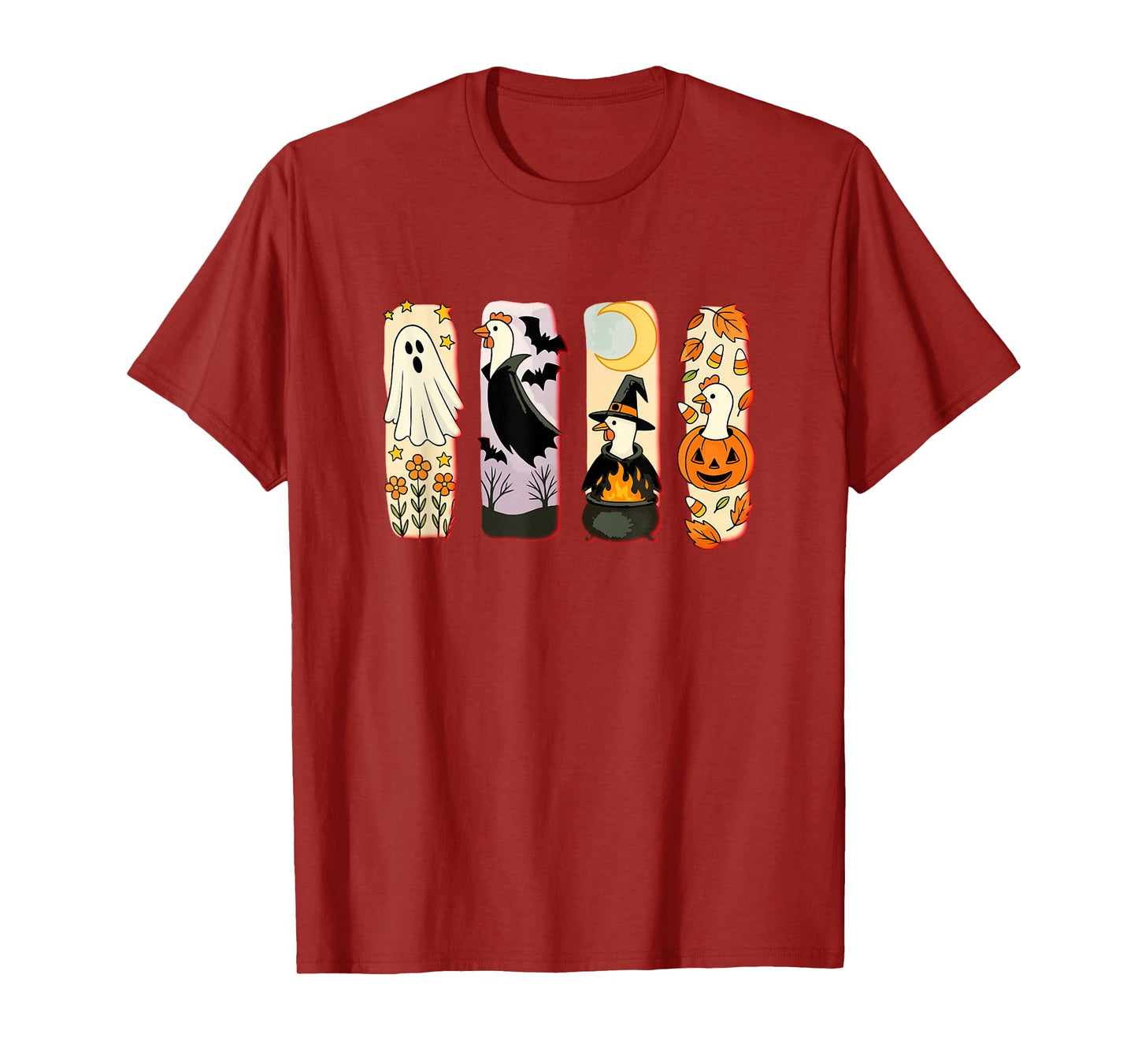 Halloween Collection Chickens Cosplay Witch Carved Pumpkin T-Shirt