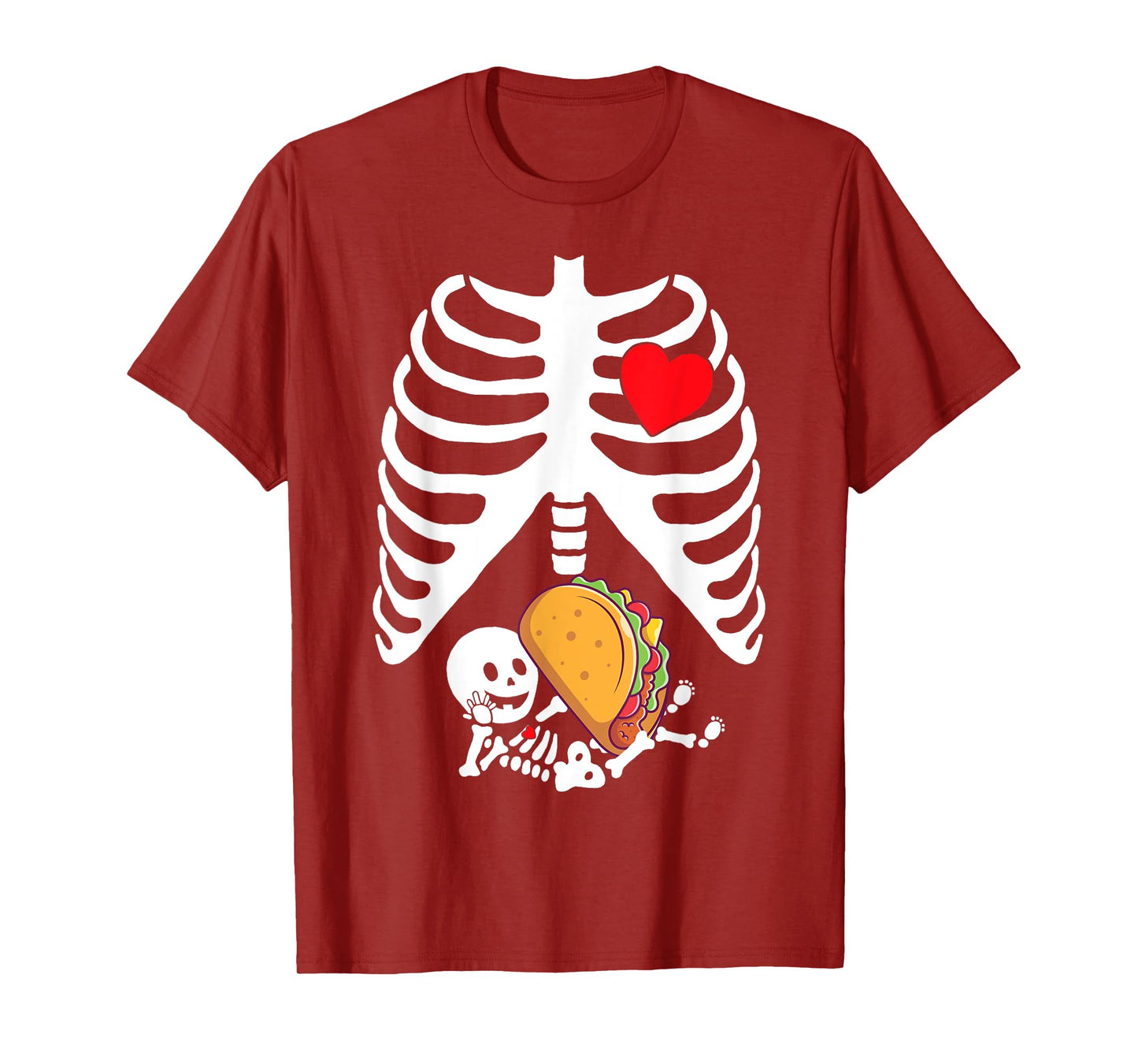 Pregnancy Announcement Halloween Skeleton Baby Tacos Xray T-Shirt