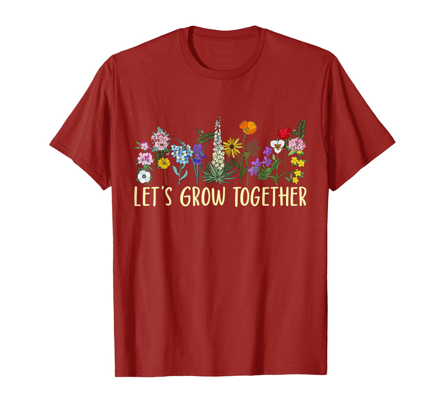Wildflower Women Best Teacher Outfits Let's Grow Together T-Shirt