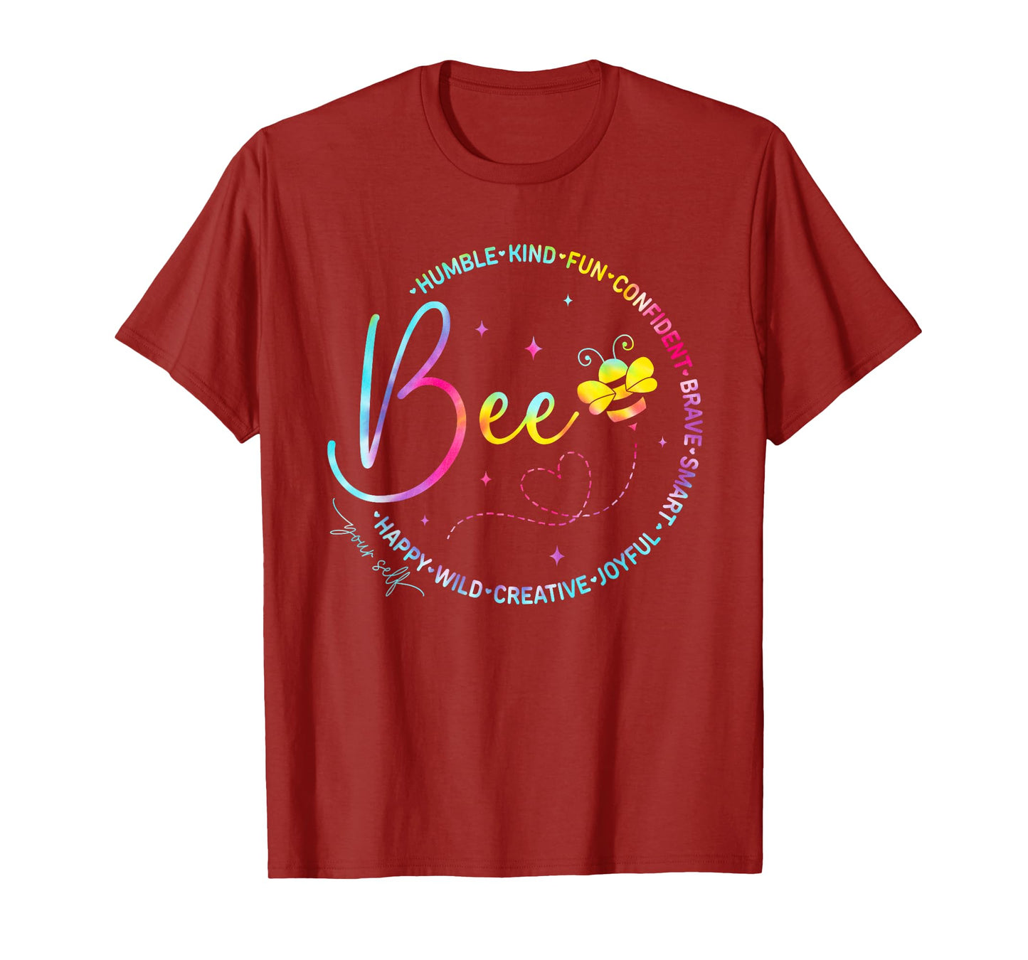 Bee Happy Kind Brave Humble Smart Positive Bumblebee Womens T-Shirt
