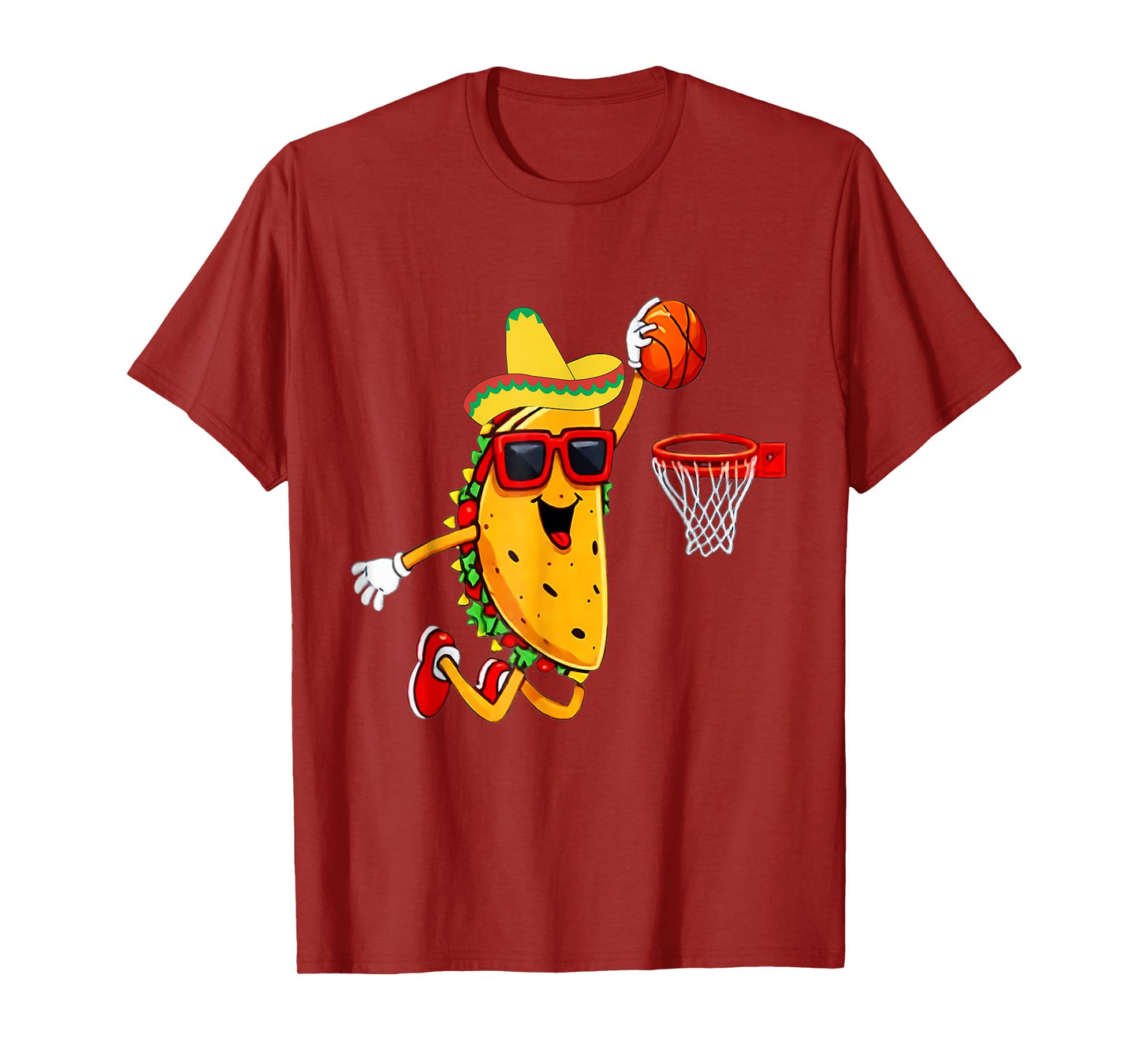Taco Playing Basketball Mexican Food Dunking Cinco De Mayo T-Shirt