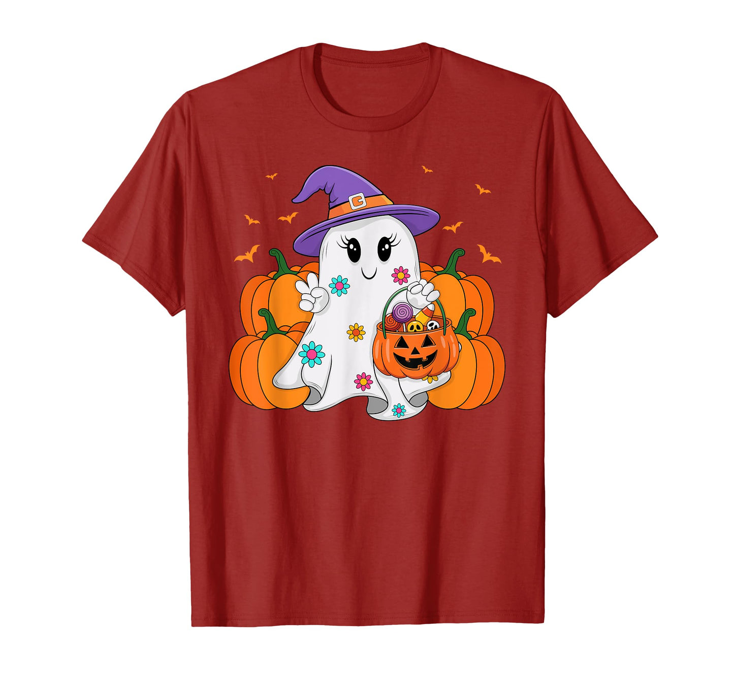 Pumpkin Fall Halloween Costume Funny Spooky Season Ghost T-Shirt