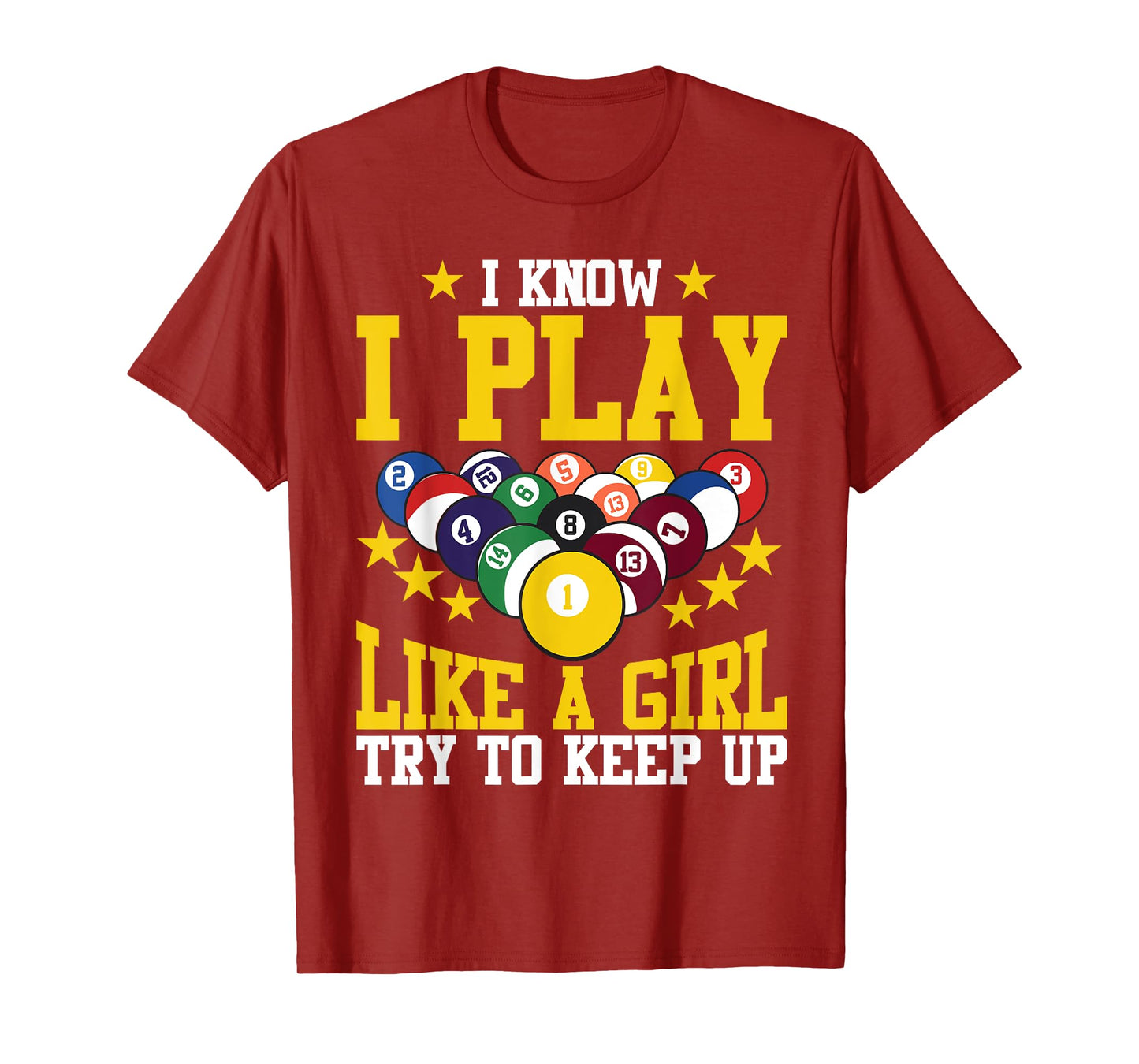 Funny Billiards Design For Girl Women Billiards Pool Player T-Shirt