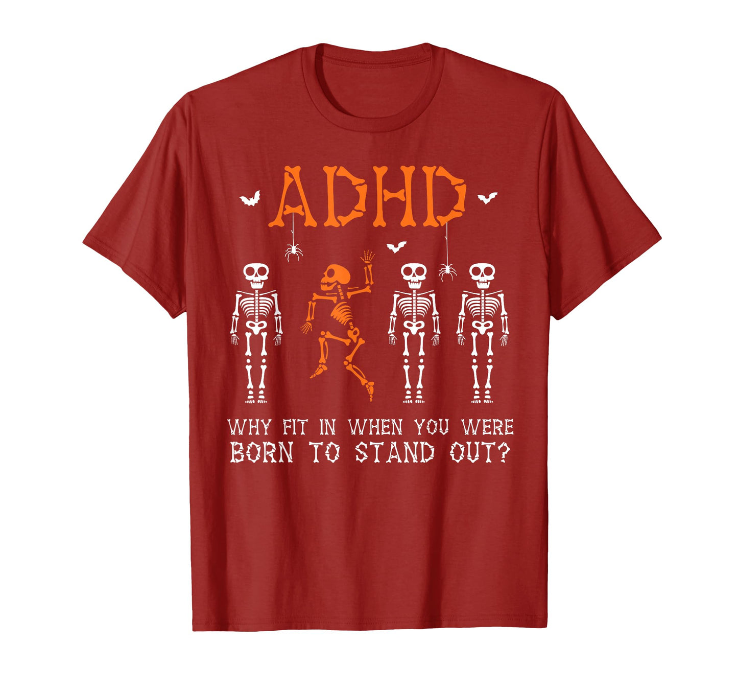 ADHD Halloween Skeleton Graphic Design for Spooky Season Fun T-Shirt