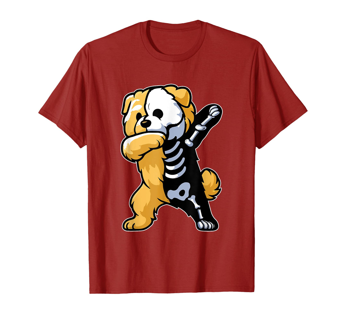 Dabbing Chow Chow Half Skeleton Halloween Costume Owner T-Shirt