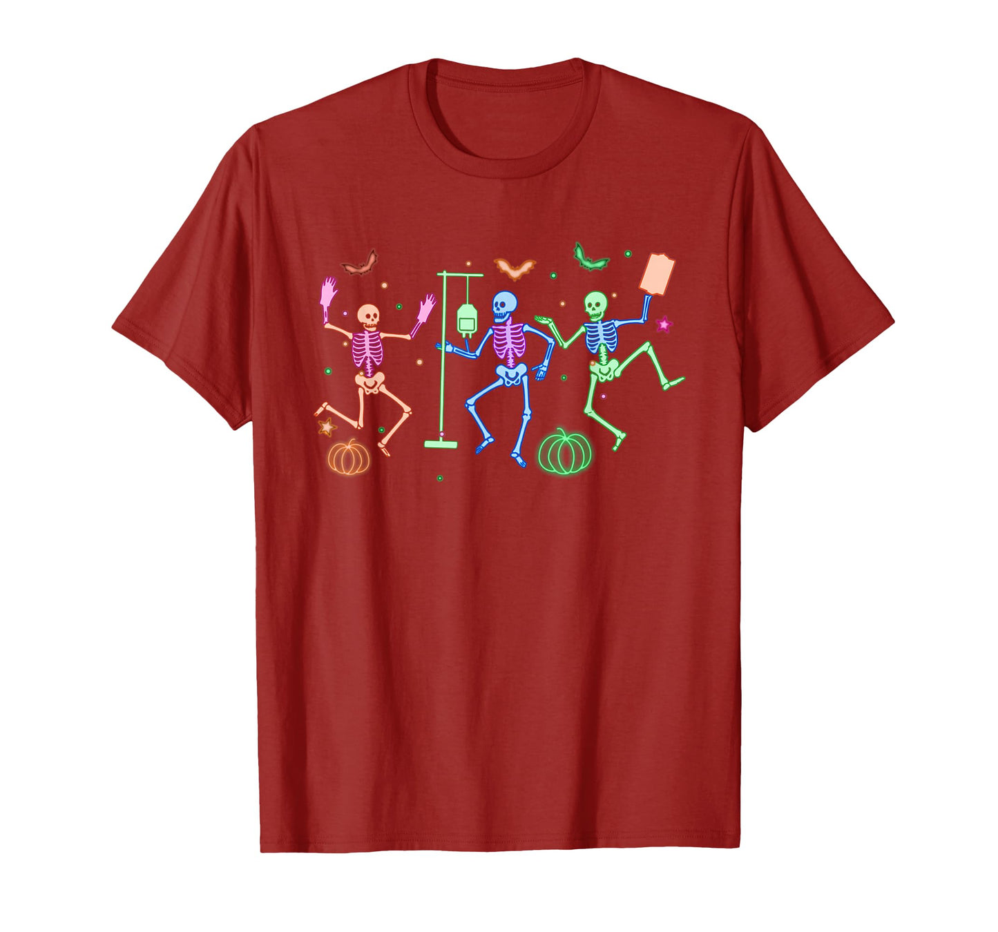 Funny Nurse Skeleton Halloween Healthcare Crew Skeleton T-Shirt
