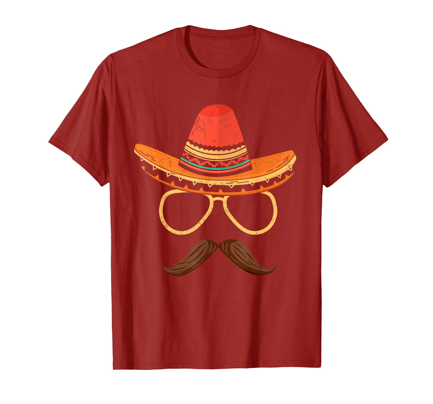 Sombrero Face Cinco De Mayo Mexican Fiesta Party Men Boy Dad T-Shirt