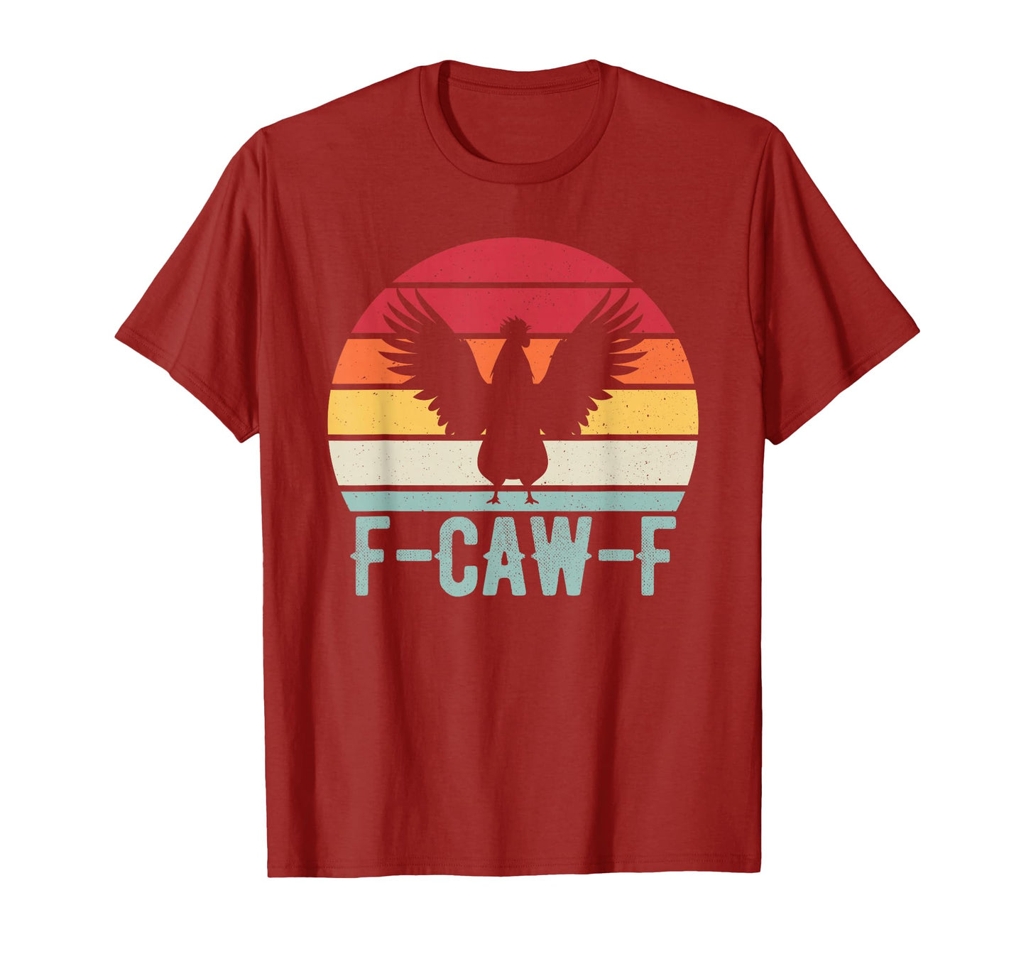 F-Caw-F Rooster Chicken Meme Humor Lover Silhouette Retro T-Shirt
