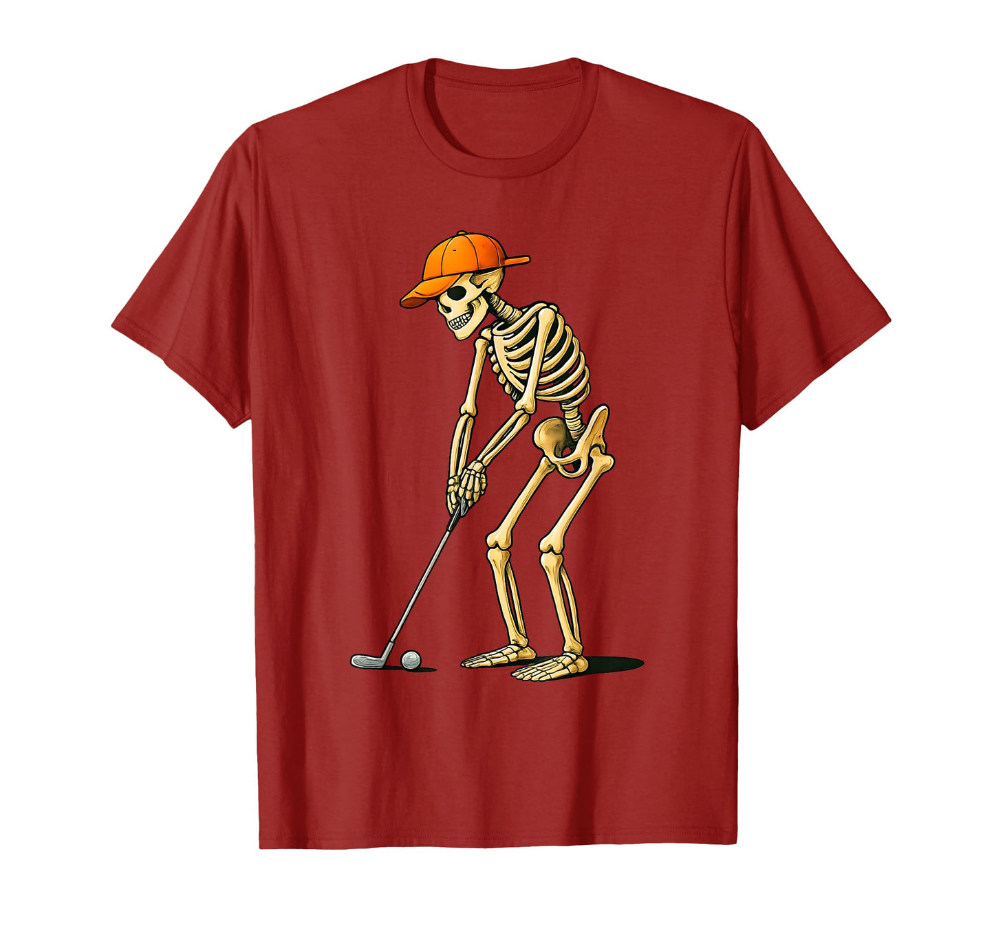 Skeleton Golf Funny Halloween Golfing Sports Golfer Dad T-Shirt