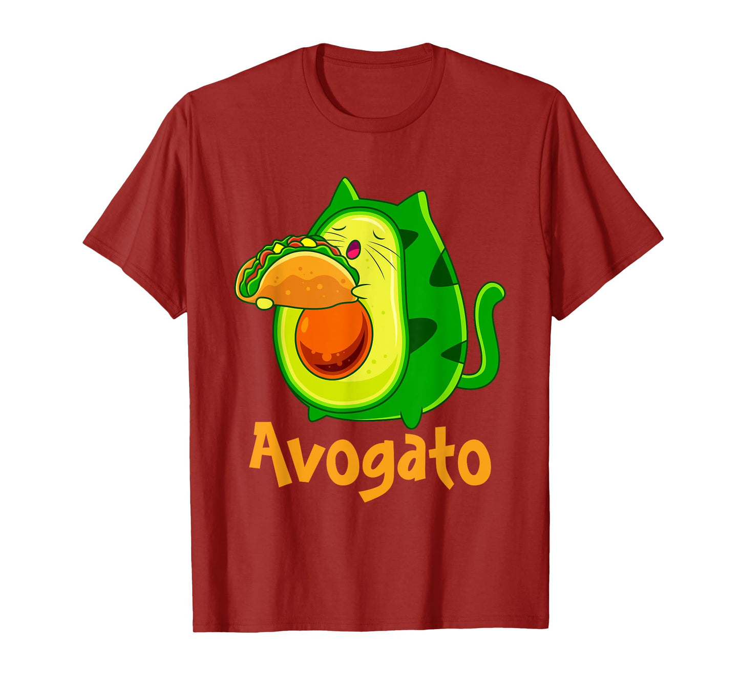 Avogato Avocato Cats Avocado with Taco Vegan Kitten T-Shirt
