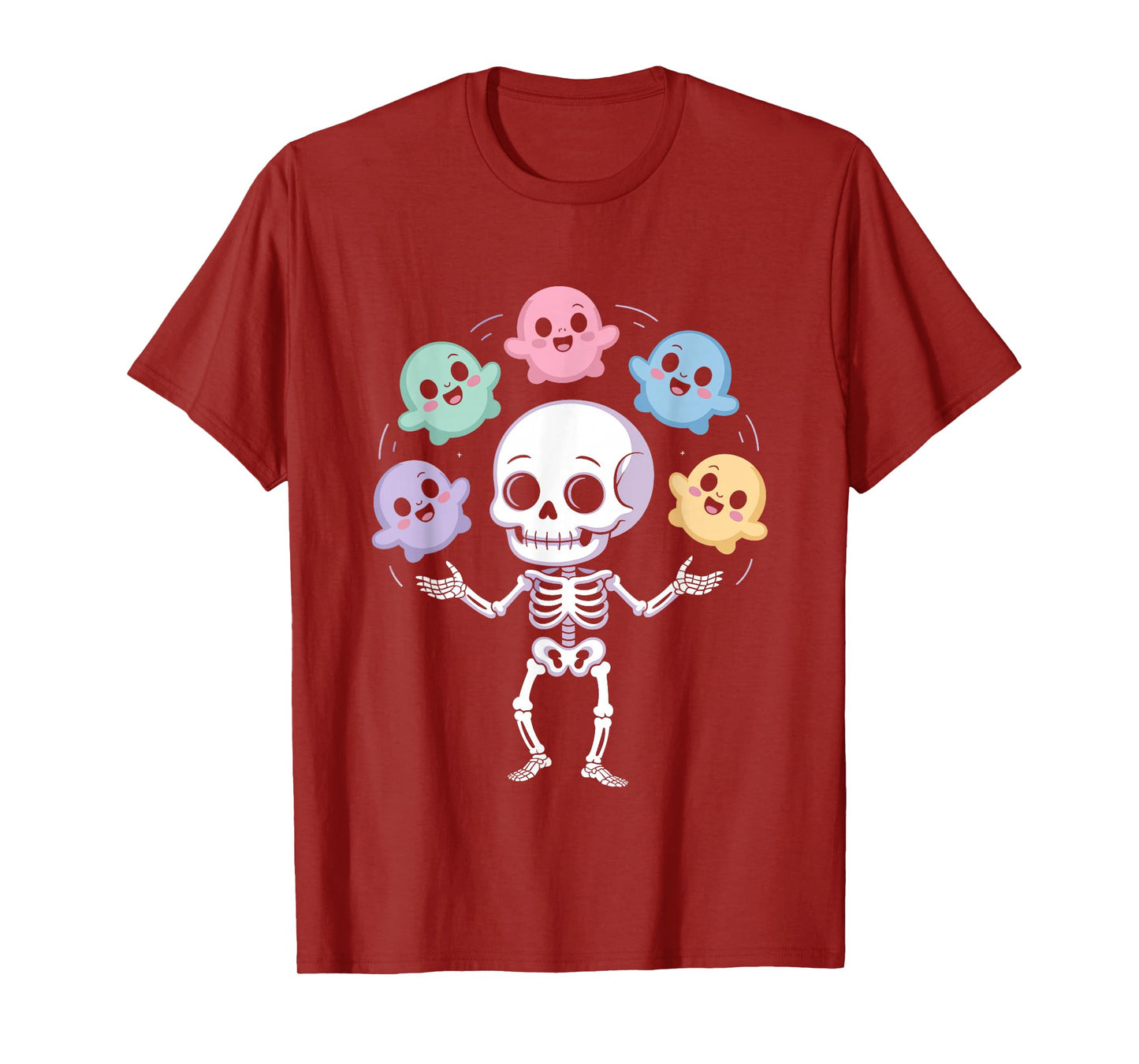 Funny Skeleton Juggling Ghosts Halloween T-Shirt