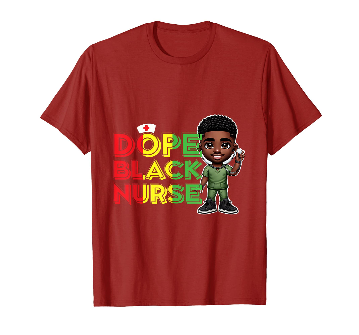 Fun Dope Black Nurse Juneteenth Design for Male Nurses Pride T-Shirt