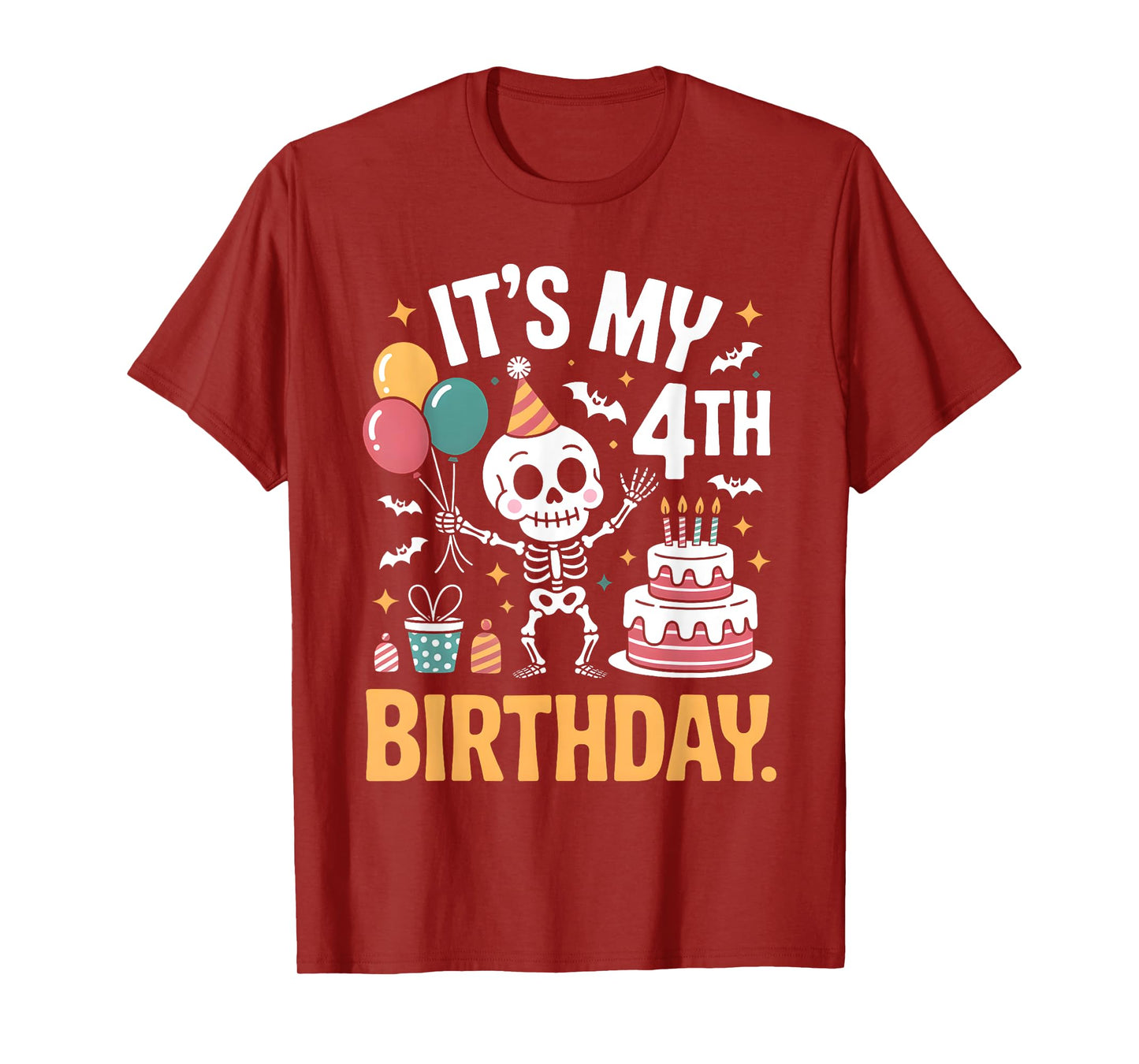 It’s My 4th Birthday Spooky Skeleton Halloween Costume Kids T-Shirt