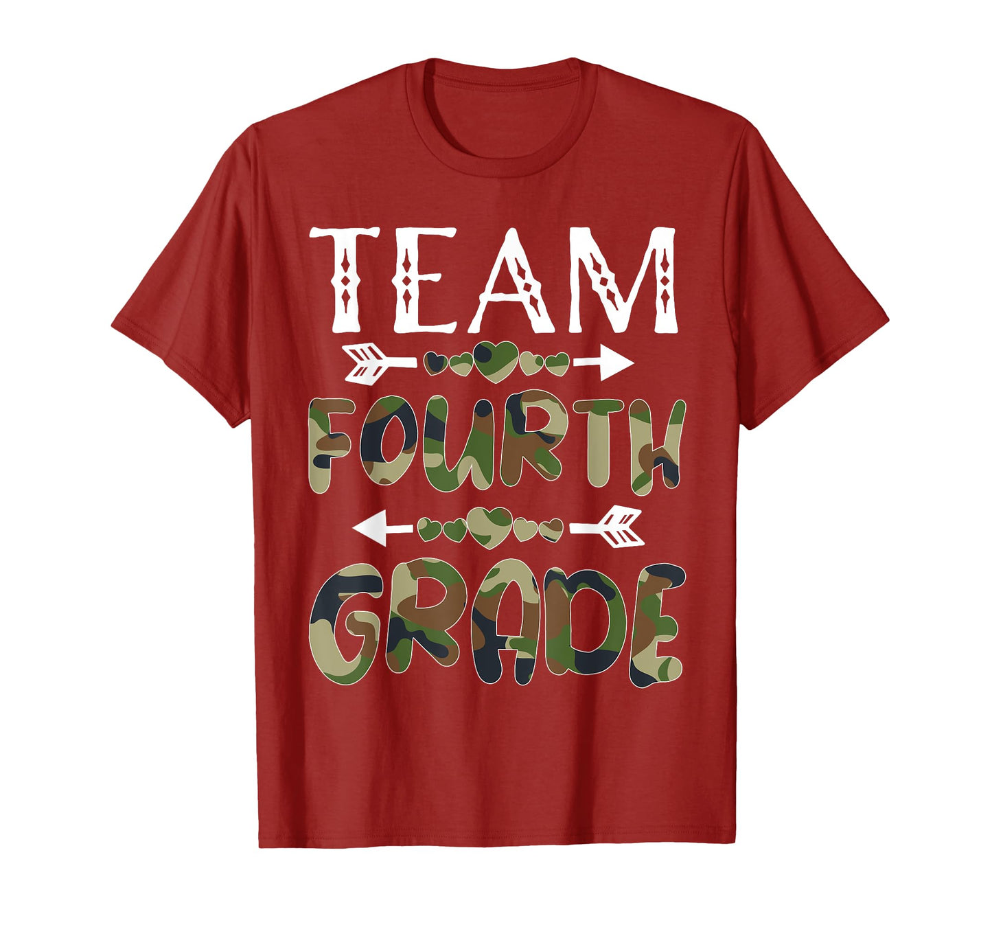 Team Fourth Grade Back To School 1st Day Camo Teachers Men Women Girls Kids T-Shirt