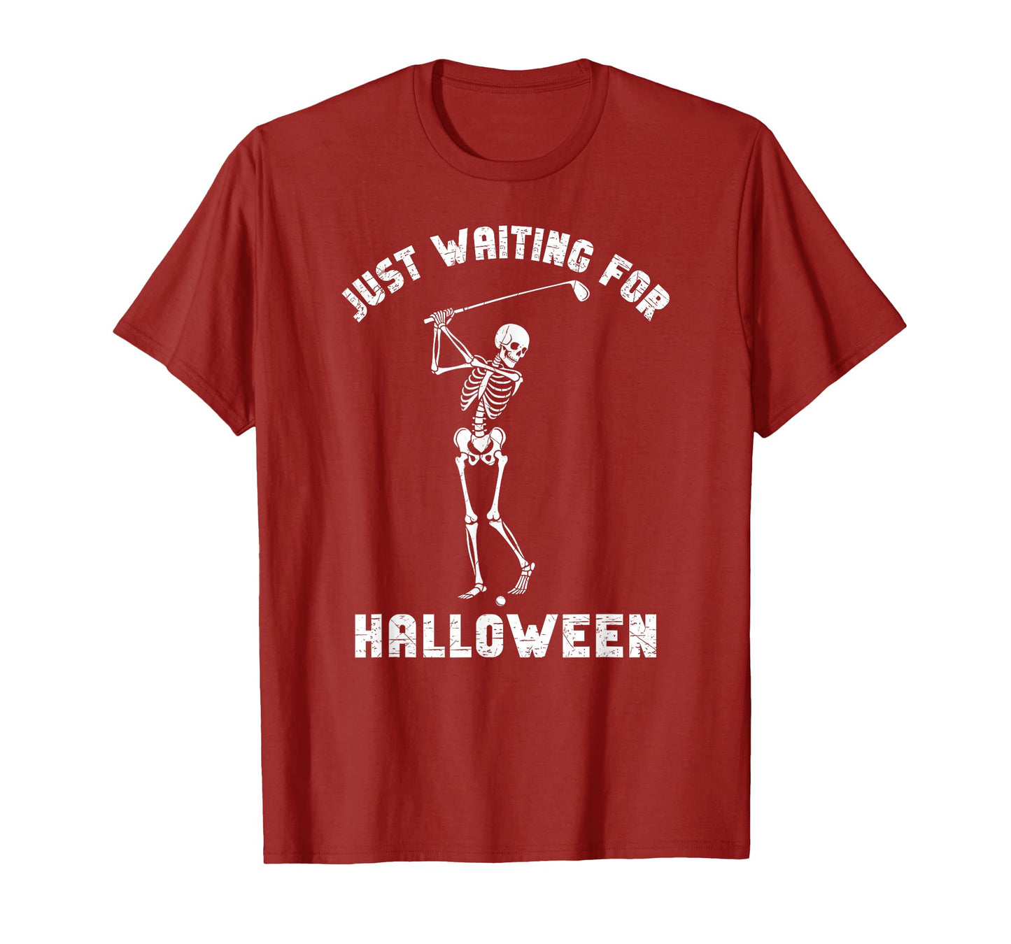 Just Waiting for Halloween Skeleton Golfing Spooky Golfer T-Shirt