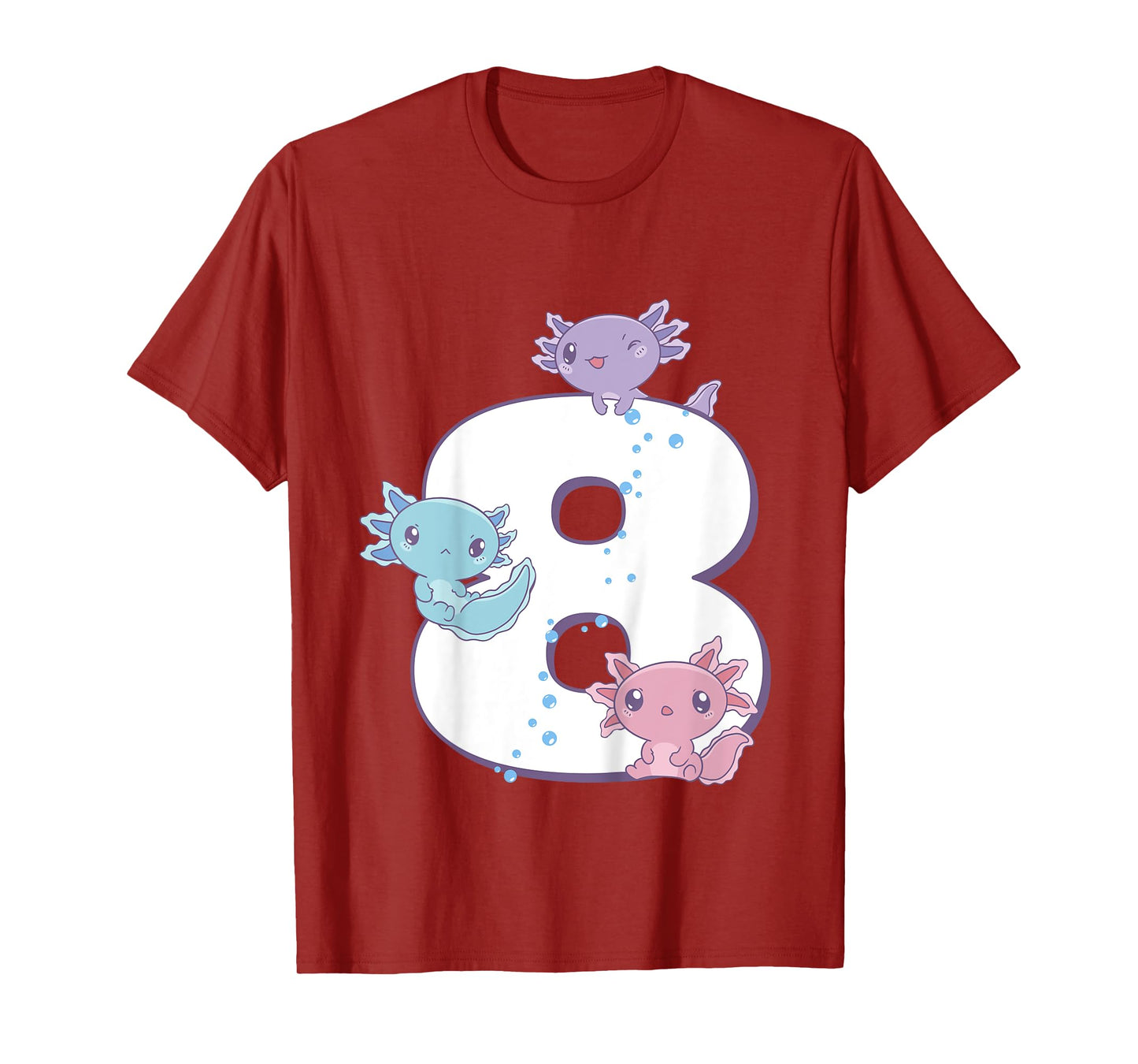 Axolotl 8th Birthday - I'm 8 Daughter Girl's Birthday Party T-Shirt