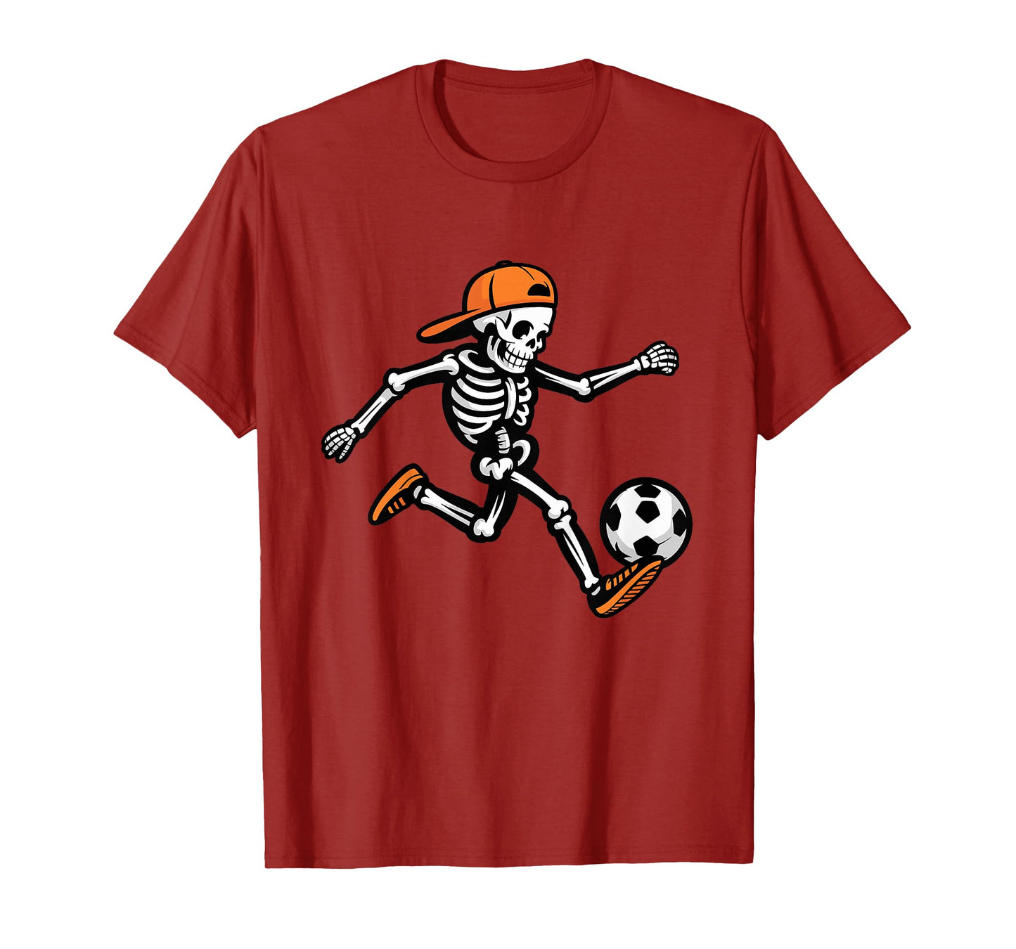 Kids Funny Halloween Skeleton Soccer Football Costume T-Shirt