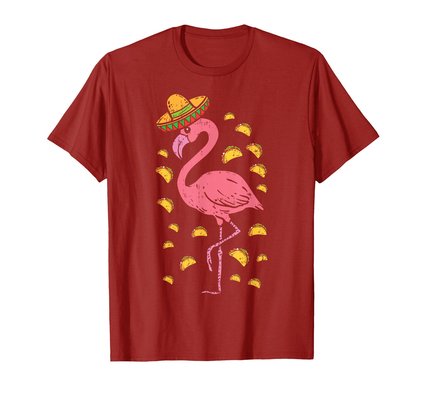 Flamingo Sombrero Tacos Cinco De Mayo Fiesta Mexican T-Shirt