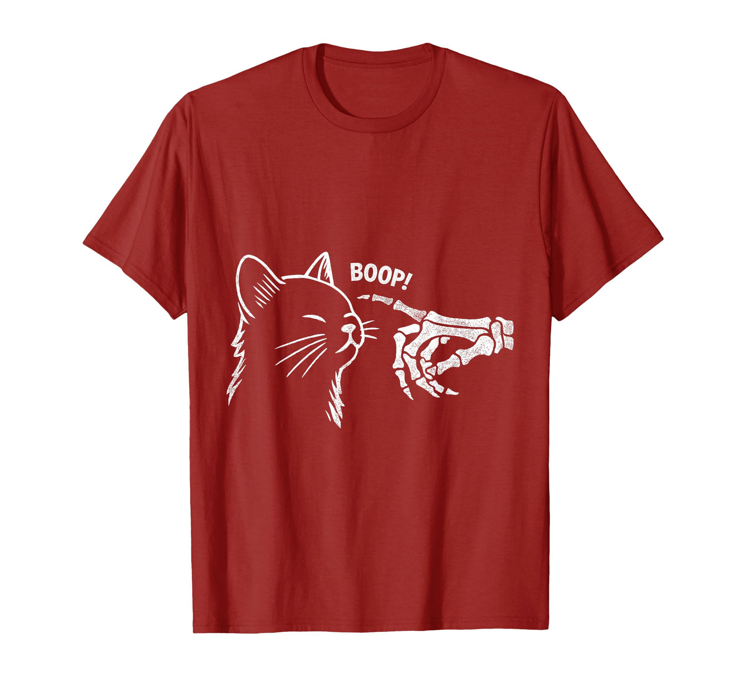 Black Cat Boop Skeleton Hand Funny Halloween Shirt T-Shirt