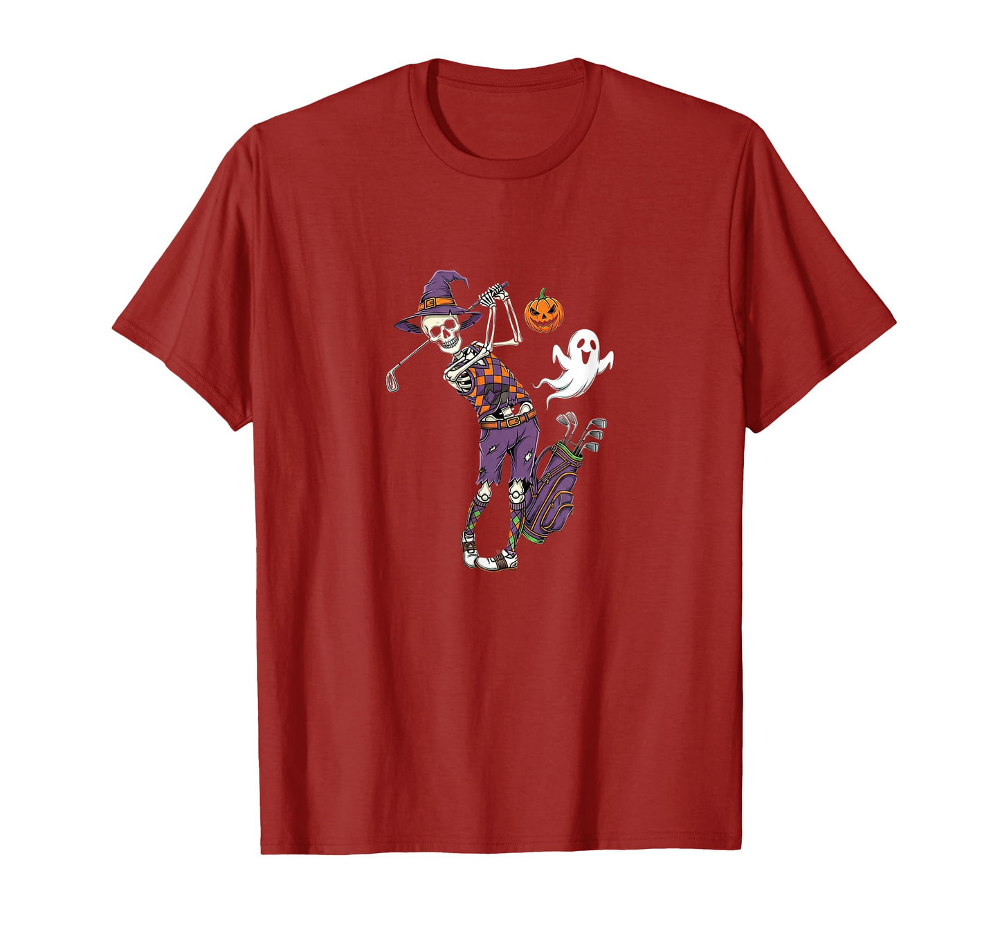 Halloween Golf Player Funny Golfer Skeleton Mens Womens dad T-Shirt