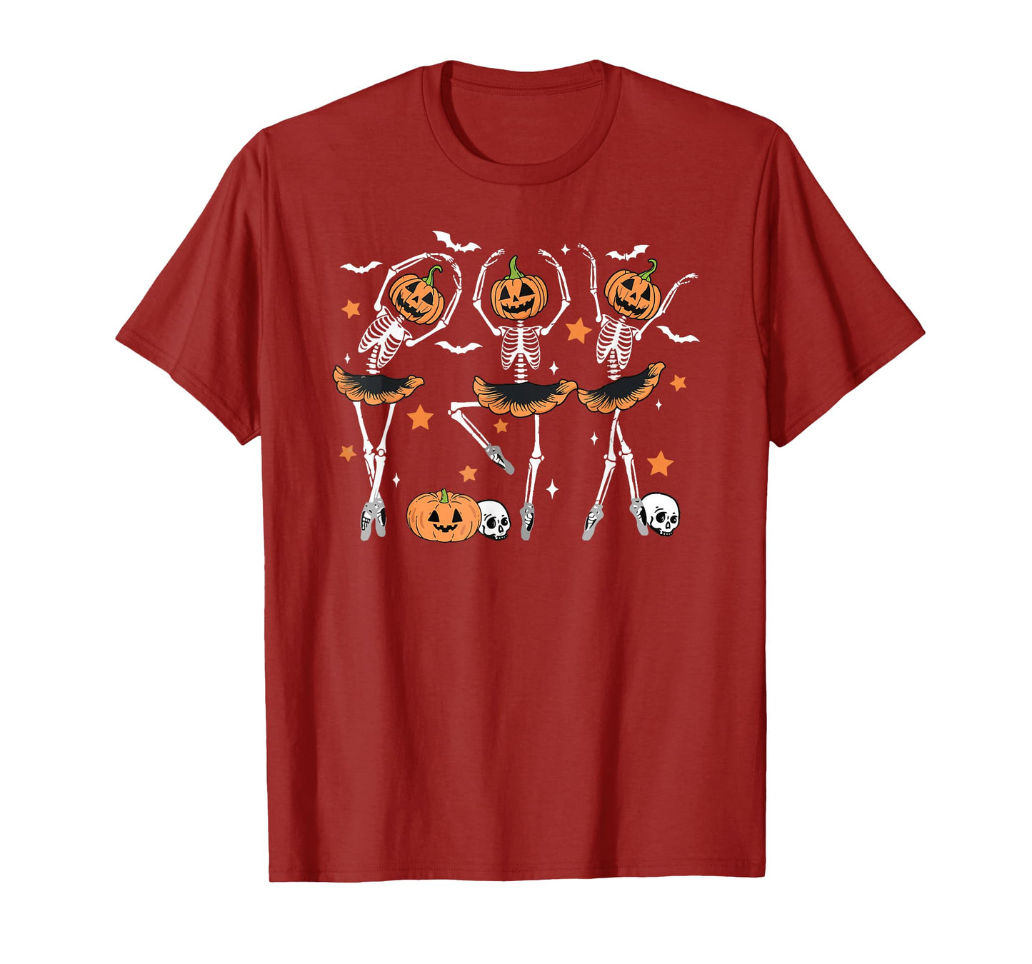 Halloween Ballet Pumpkin Skeleton Scary Ballerina Men Women T-Shirt