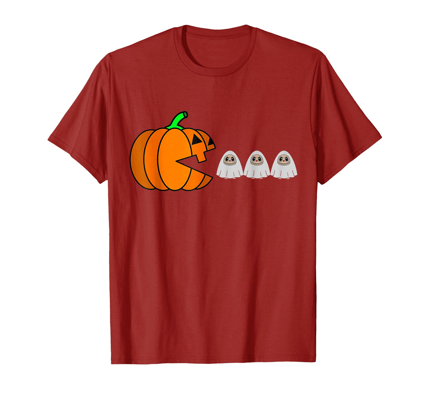 Funny Halloween Pumpkin Eating Ghost, Gamer Men Women Kids T-Shirt
