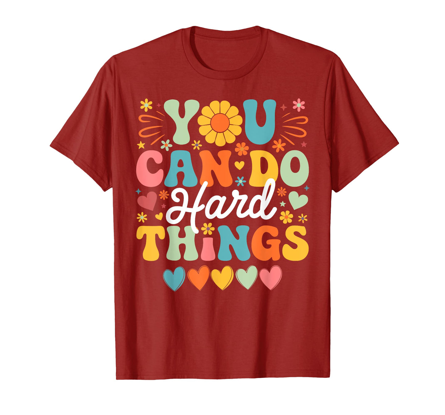 Groovy Test Day Teacher You Can Do Hard Things Men Women T-Shirt