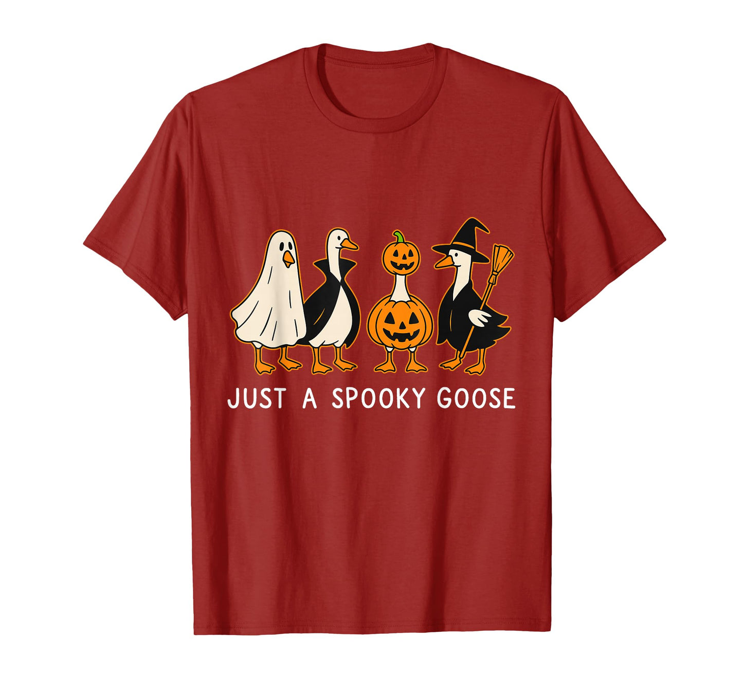 Just A Spooky Goose Funny Halloween Lazy Costume T-Shirt