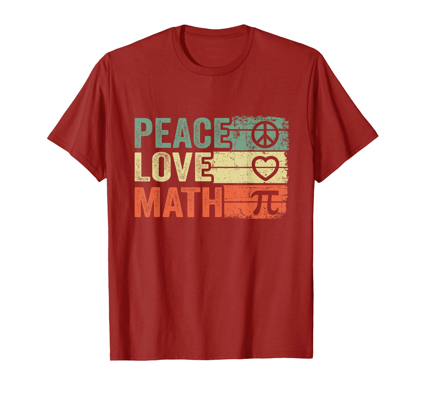 Peace Love Math Vintage Math Nerd Retro Funny Math Teacher T-Shirt for Men Women
