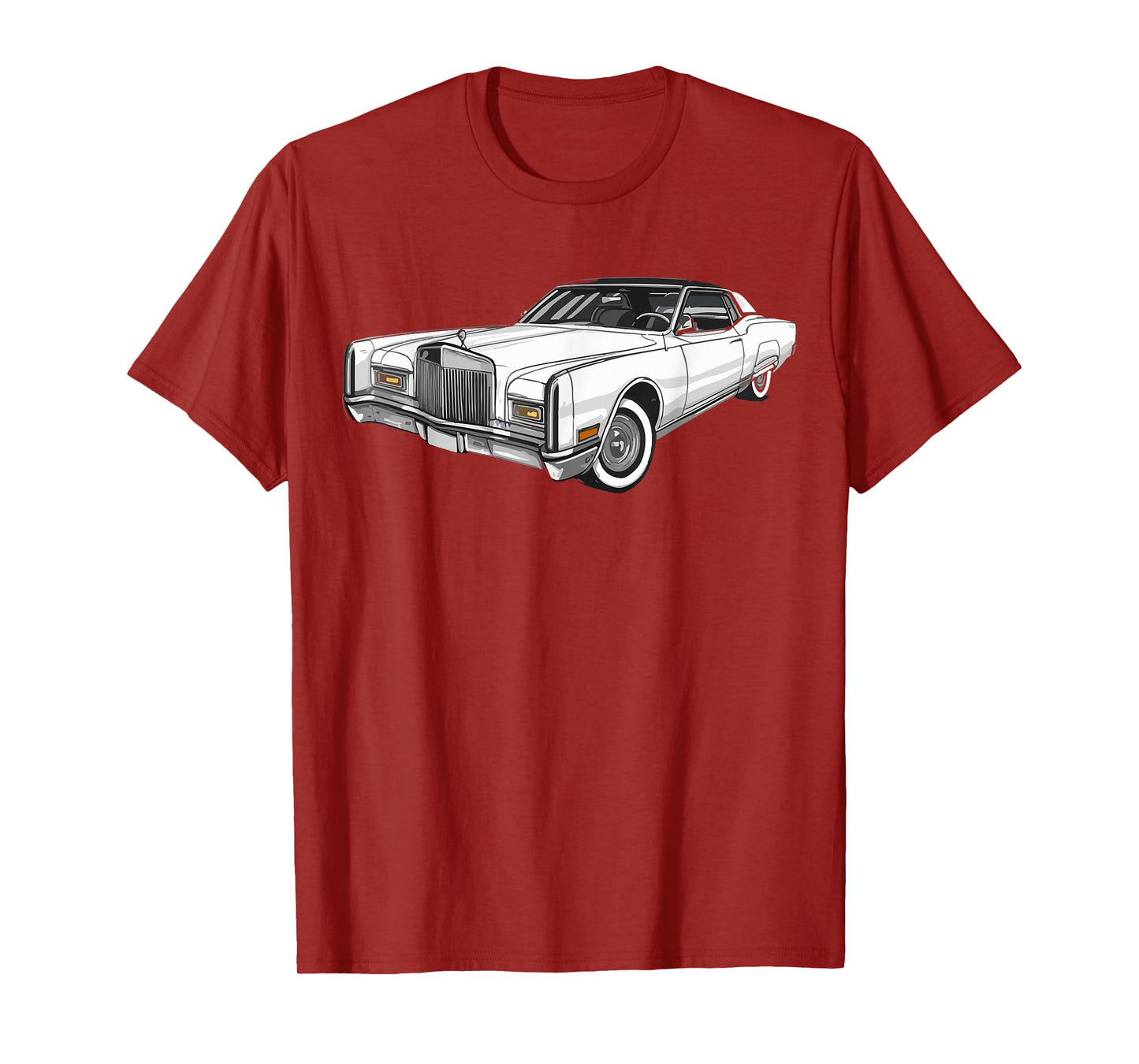 Classic Car 1967 vintage Lincoln Continental outline graphic (white) T-Shirt, Small, Black