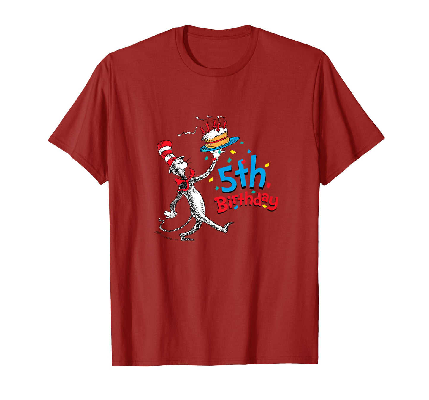 Kids Dr. Seuss Cat in the Hat 5th Birthday T-Shirt