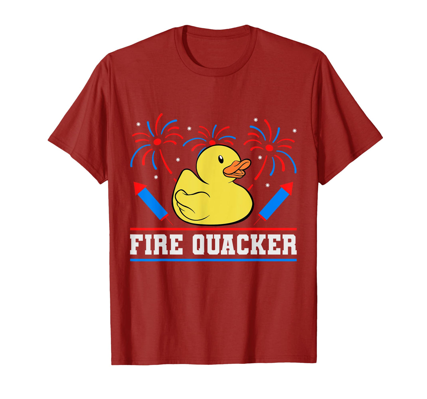 Fire Quacker Rubber Duck 4th Of July Firework T-Shirt
