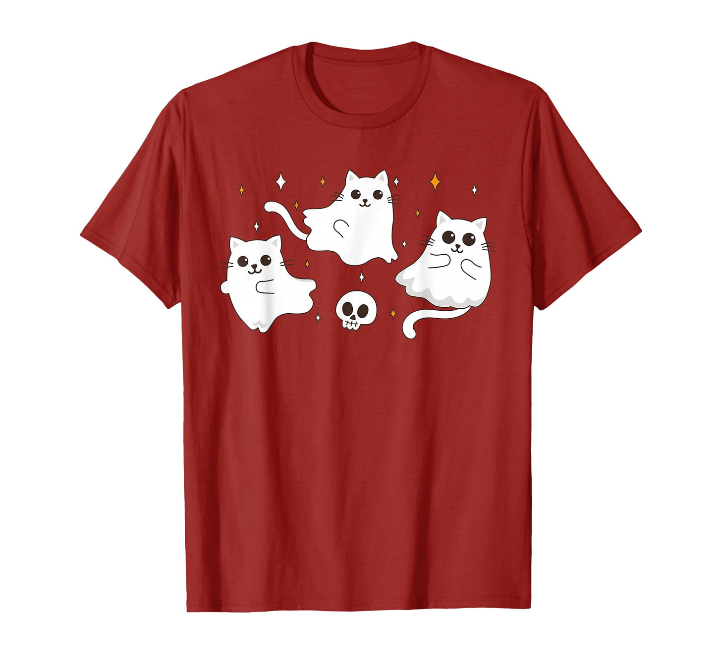 Spooky Cat Ghost Boo Halloween Girls Kids Women T-Shirt