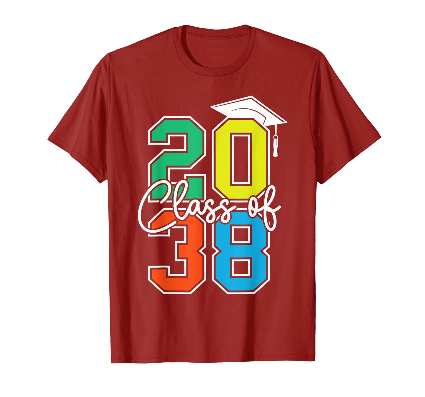 Class of 2038 Grow With Me Funny Kindergarten Back To School T-Shirt