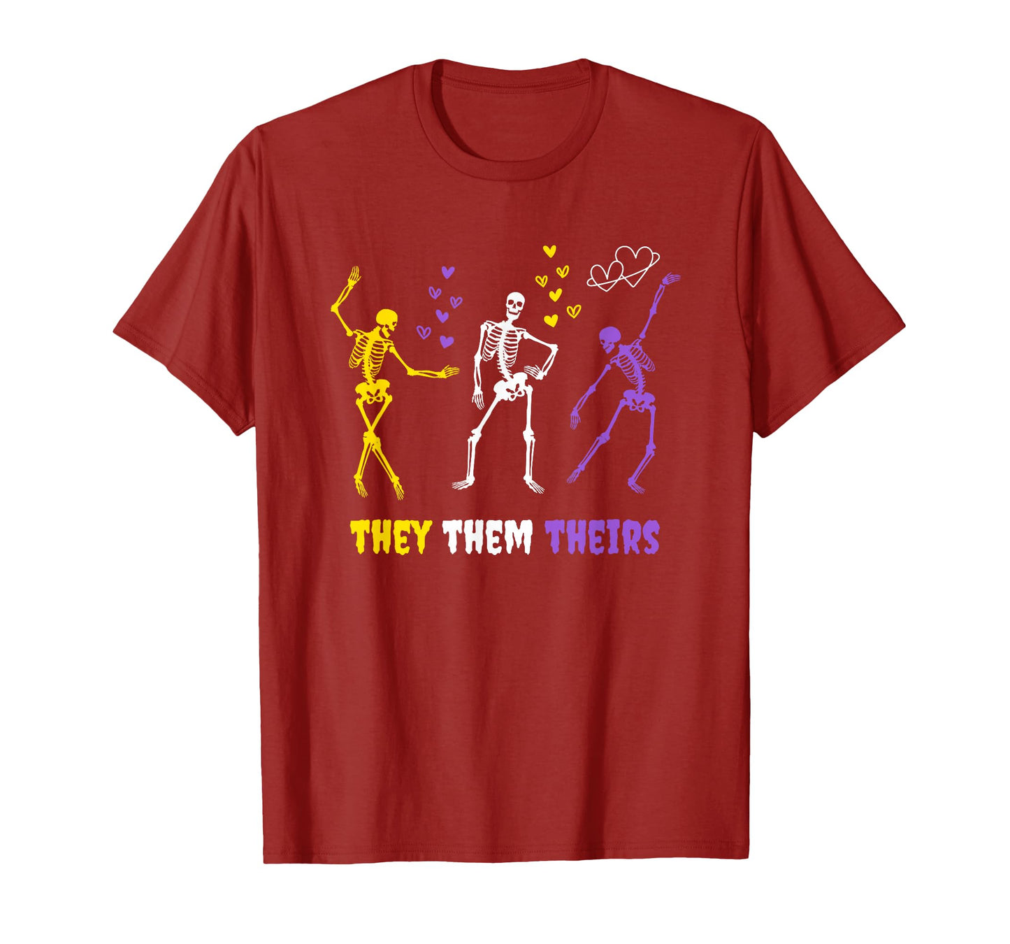 Nonbinary LGBTQ They Them Theirs Pronouns Halloween Funny T-Shirt