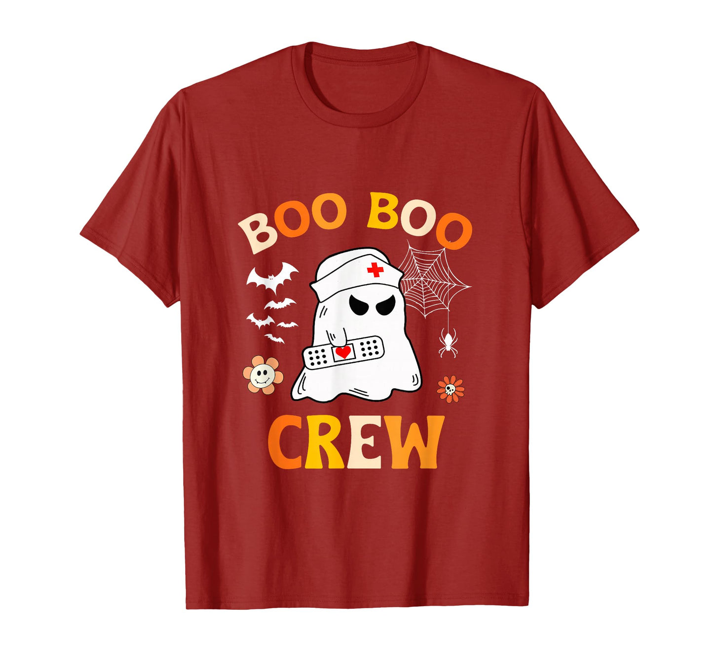 Groovy Boo Boo Crew Nurse Women Funny Ghost Nurse Halloween T-Shirt