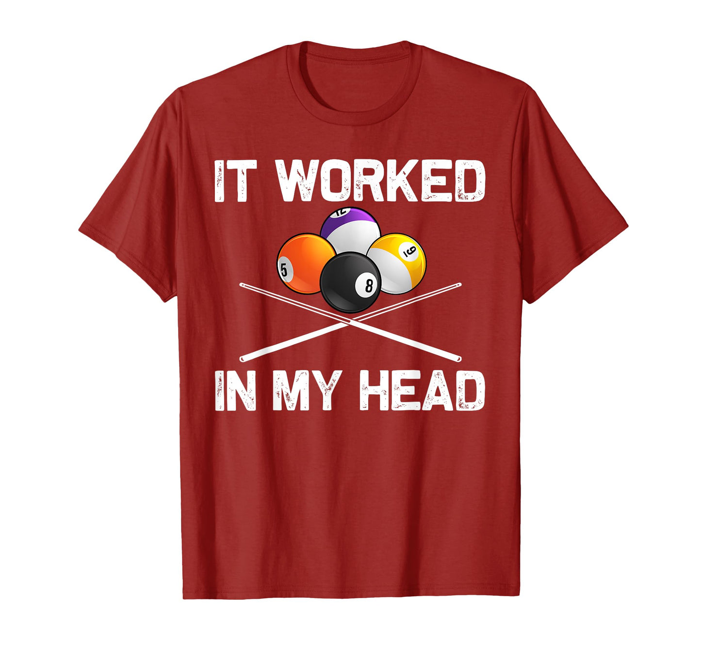 Funny Billiards Art For Men Women Billiard Lover Pool Player T-Shirt